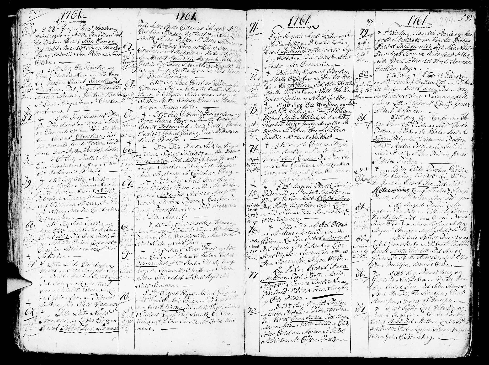 Nykirken Sokneprestembete, AV/SAB-A-77101/H/Haa/L0003: Ministerialbok nr. A 3, 1717-1764, s. 289