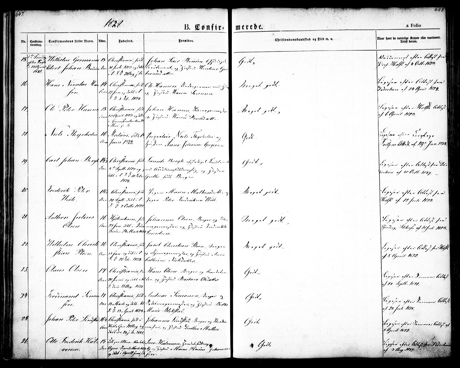 Oslo domkirke Kirkebøker, SAO/A-10752/F/Fa/L0012: Ministerialbok nr. 12, 1837-1845, s. 647-648