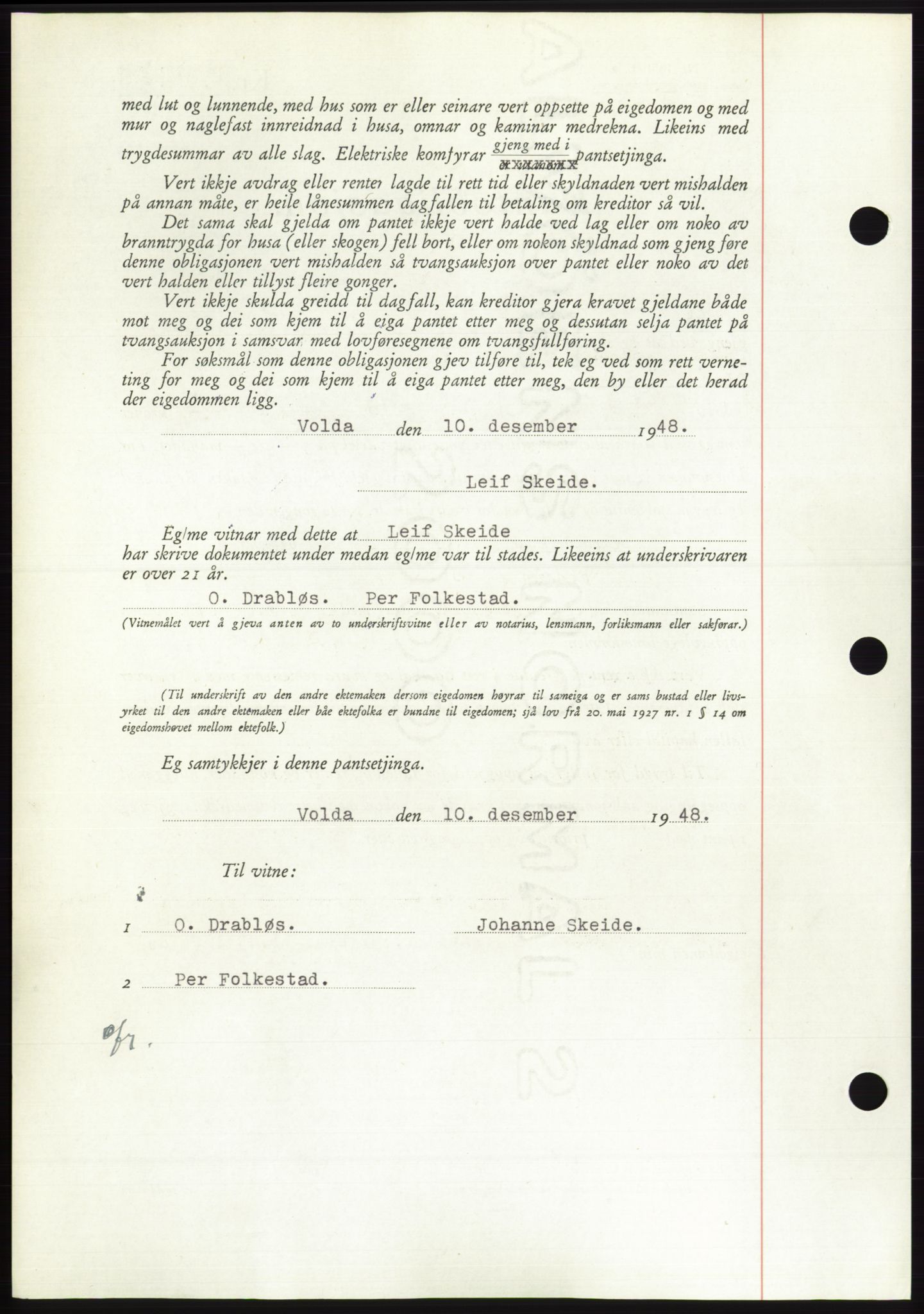 Søre Sunnmøre sorenskriveri, AV/SAT-A-4122/1/2/2C/L0116: Pantebok nr. 4B, 1948-1949, Dagboknr: 1871/1948