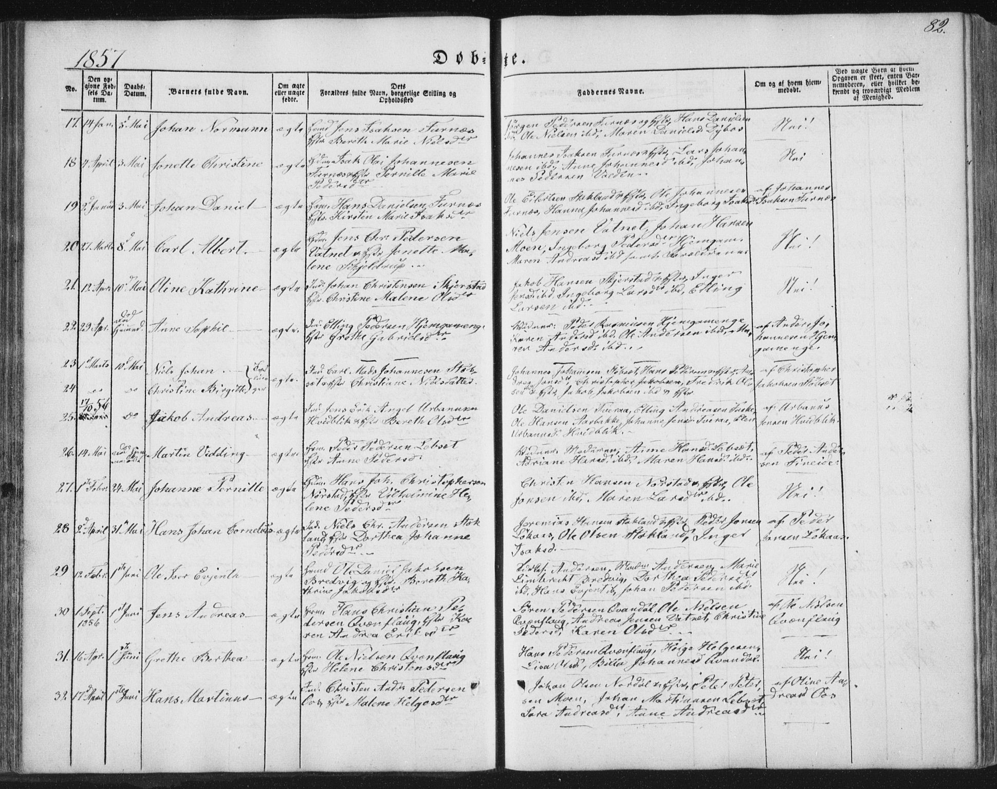 Ministerialprotokoller, klokkerbøker og fødselsregistre - Nordland, AV/SAT-A-1459/852/L0738: Ministerialbok nr. 852A08, 1849-1865, s. 82
