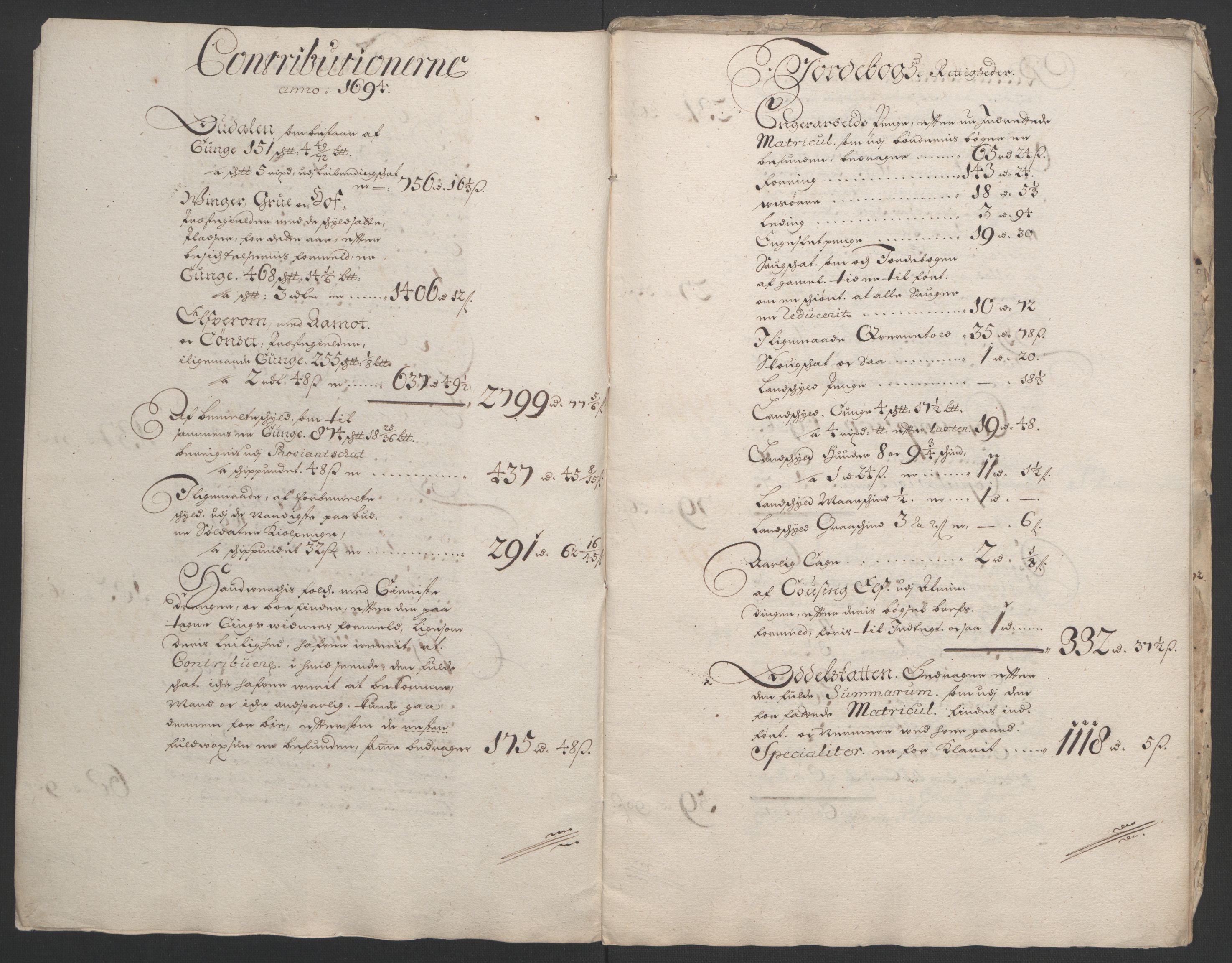 Rentekammeret inntil 1814, Reviderte regnskaper, Fogderegnskap, RA/EA-4092/R13/L0832: Fogderegnskap Solør, Odal og Østerdal, 1694, s. 6