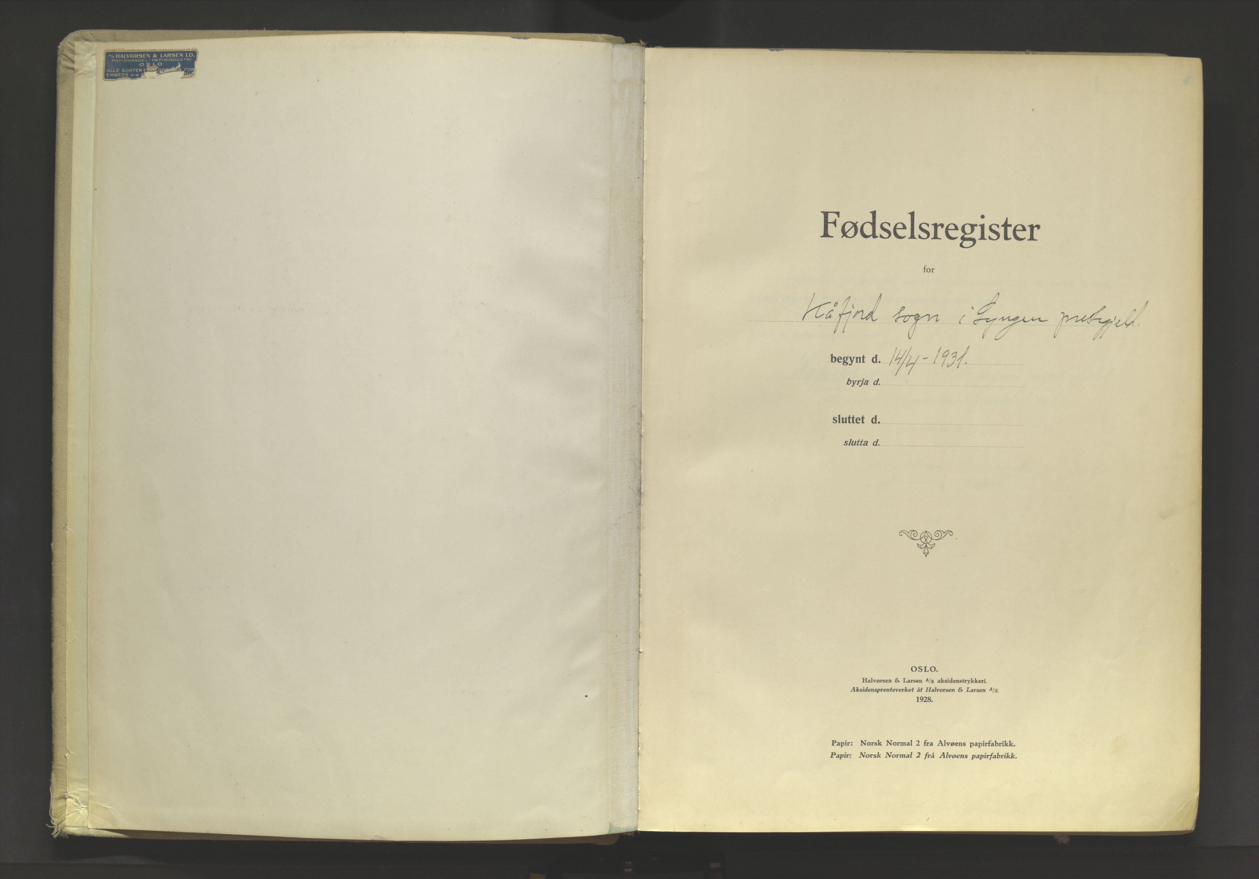 Lyngen sokneprestembete, SATØ/S-1289/I/Ia/L0079: Fødselsregister nr. 79, 1931-1956