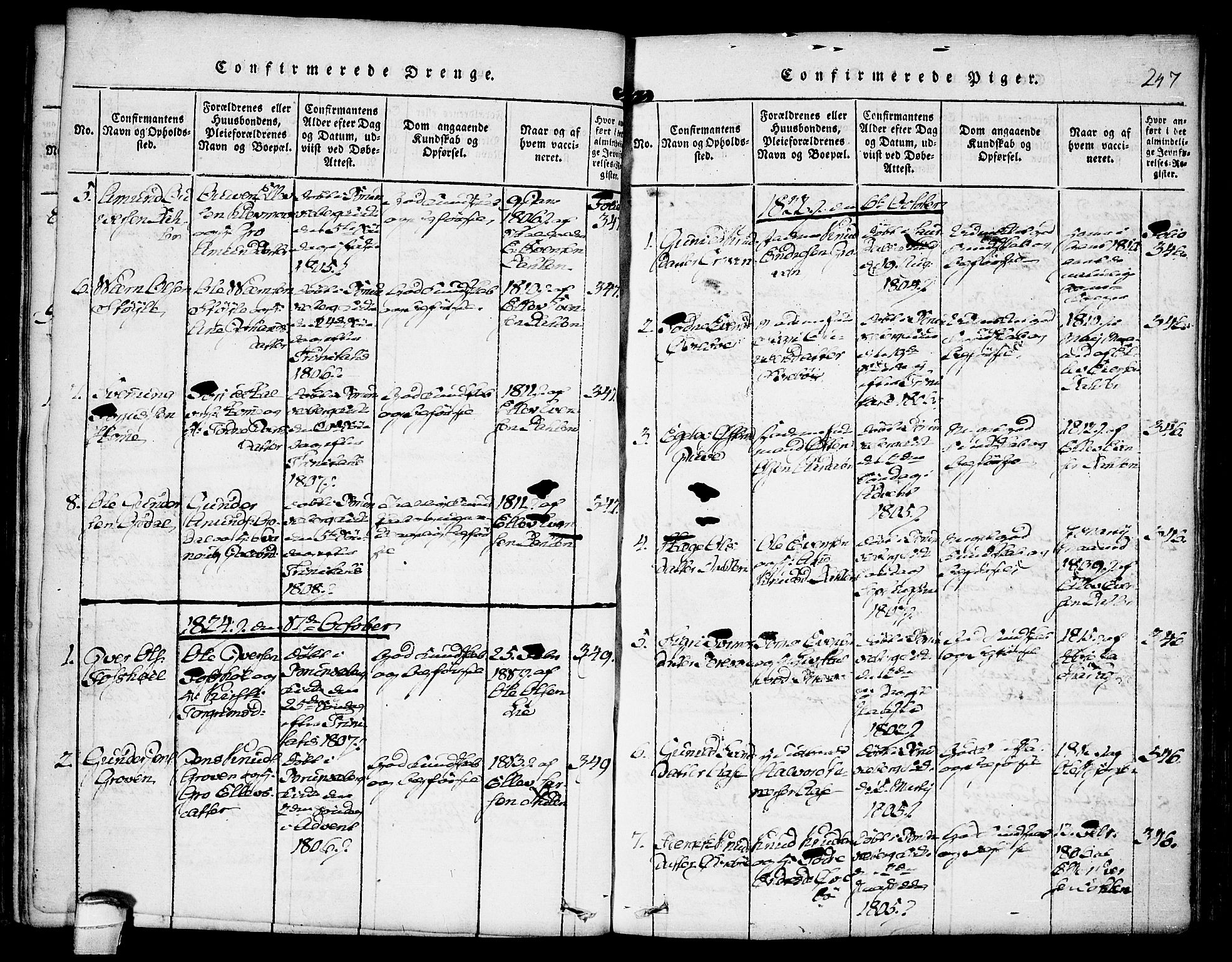 Kviteseid kirkebøker, AV/SAKO-A-276/F/Fb/L0001: Ministerialbok nr. II 1, 1815-1836, s. 247
