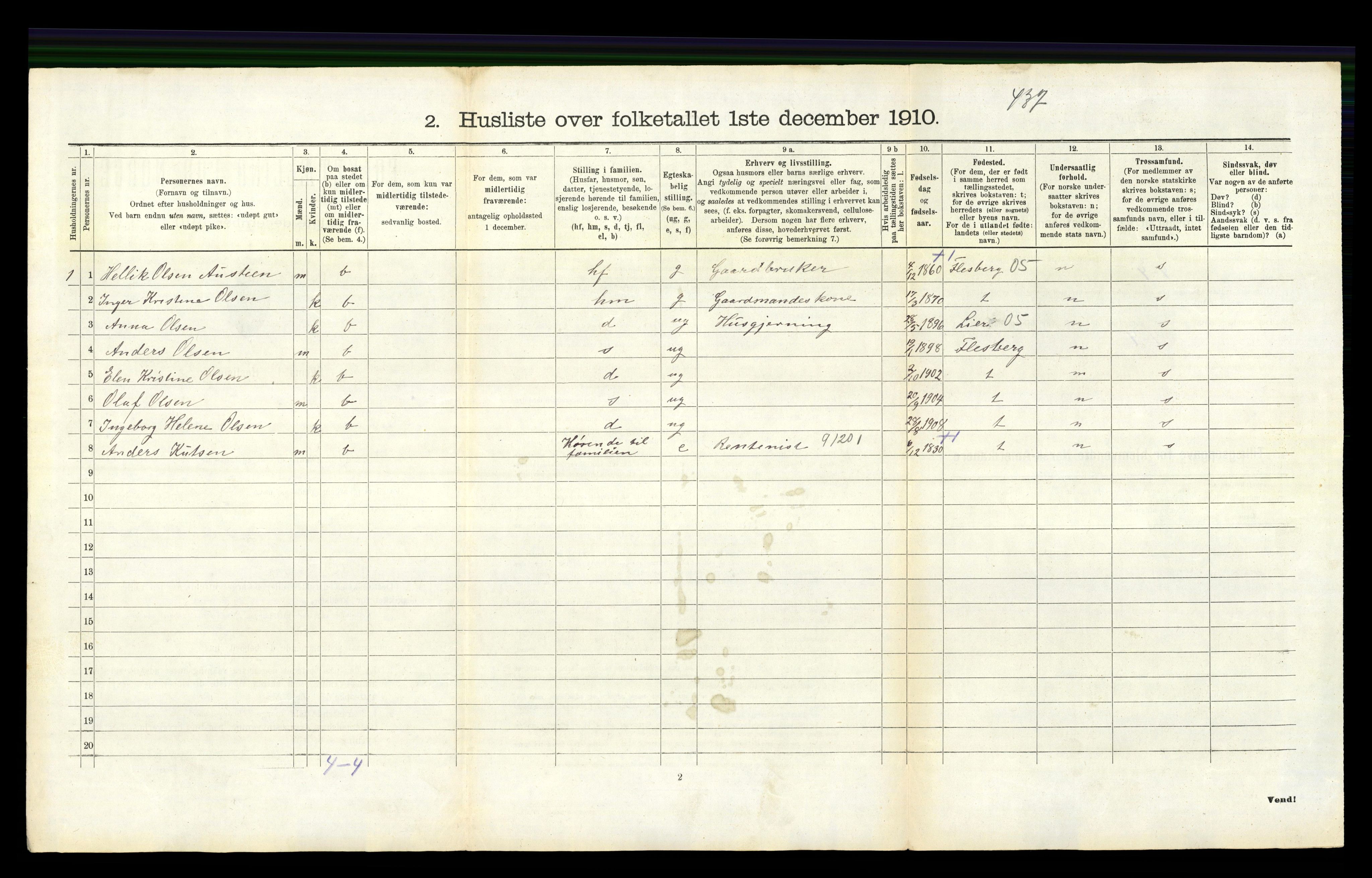 RA, Folketelling 1910 for 0726 Brunlanes herred, 1910, s. 696