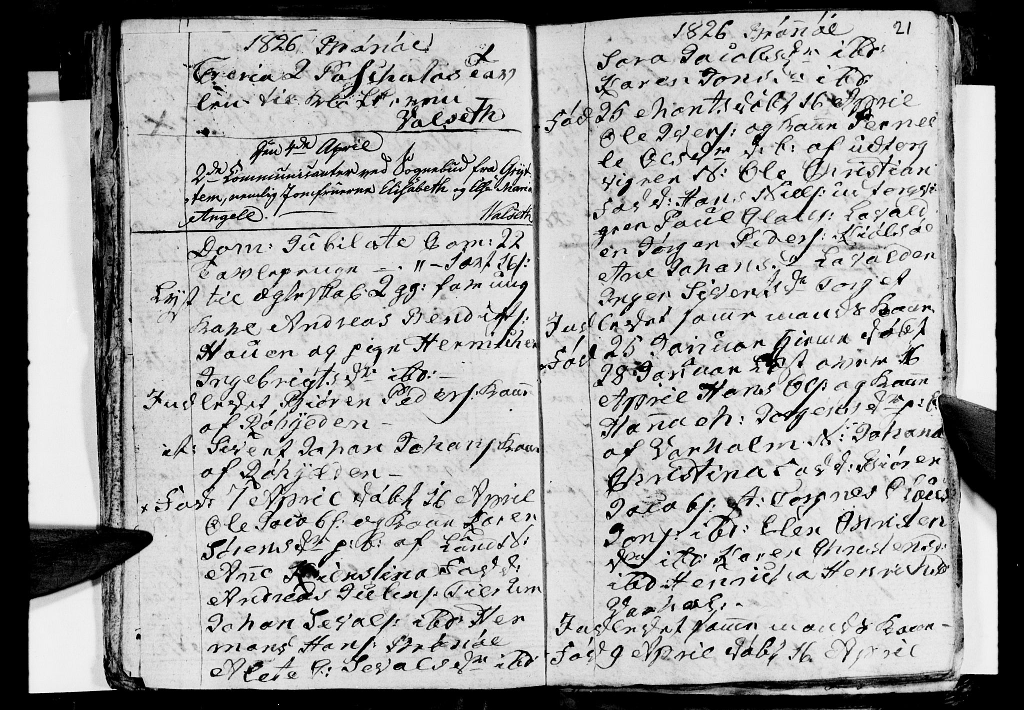 Ministerialprotokoller, klokkerbøker og fødselsregistre - Nordland, AV/SAT-A-1459/813/L0210: Klokkerbok nr. 813C02, 1825-1836, s. 21
