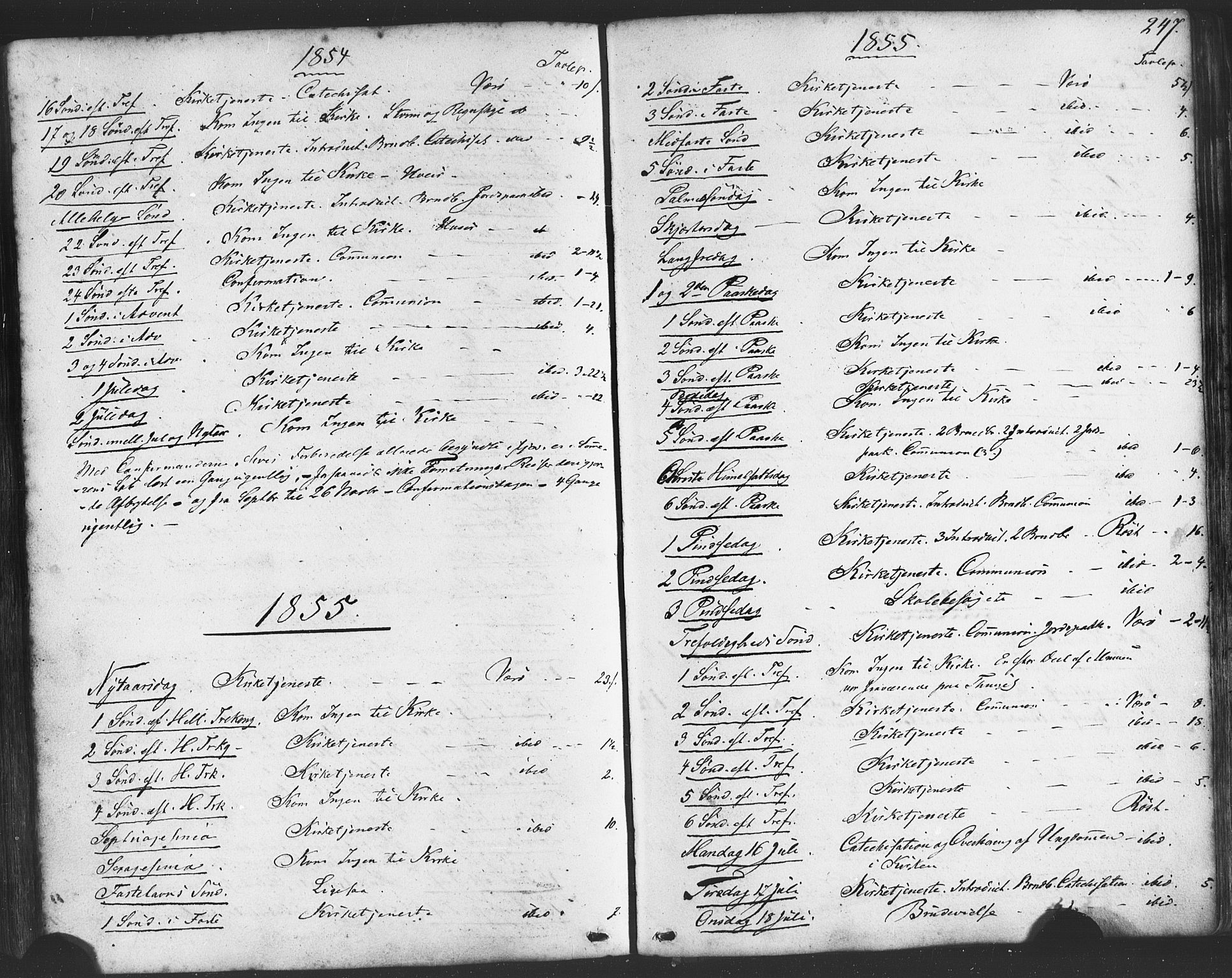 Ministerialprotokoller, klokkerbøker og fødselsregistre - Nordland, SAT/A-1459/807/L0121: Ministerialbok nr. 807A04, 1846-1879, s. 247