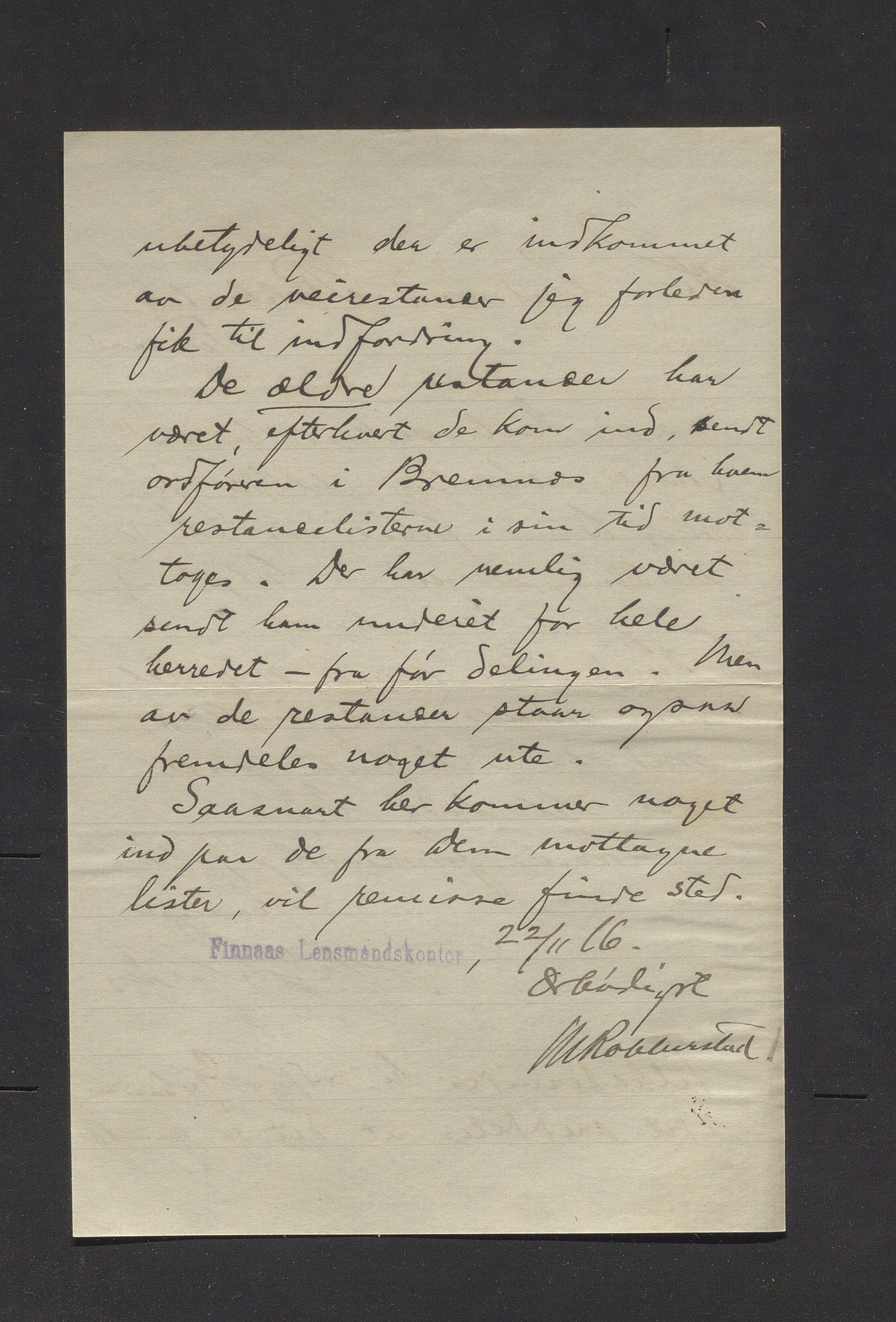 Moster kommune. Formannskapet, IKAH/1218b-021/D/Da/L0001/0001: Kronologisk ordna korrespondanse / Kronologisk ordna korrespondanse, 1916