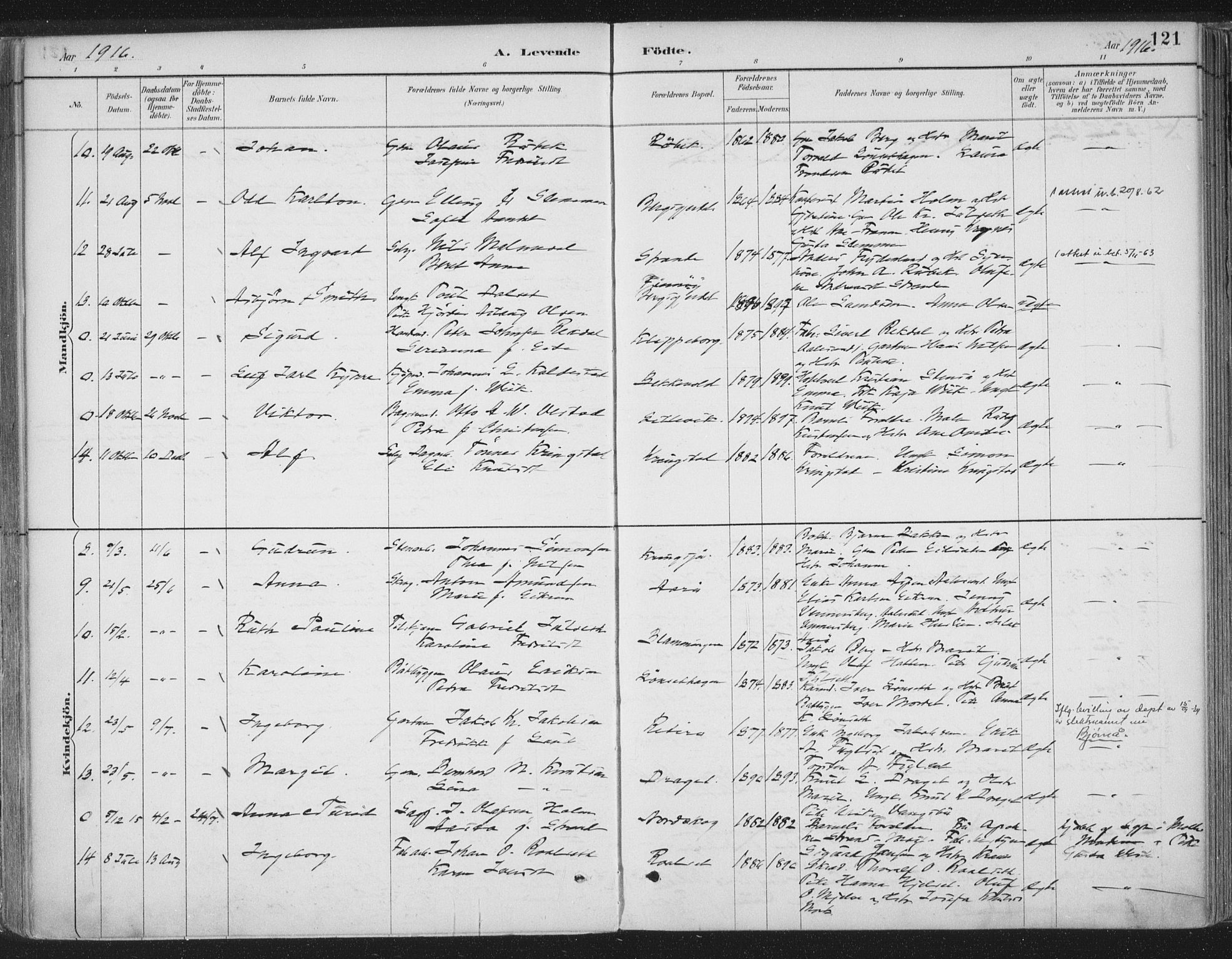 Ministerialprotokoller, klokkerbøker og fødselsregistre - Møre og Romsdal, AV/SAT-A-1454/555/L0658: Ministerialbok nr. 555A09, 1887-1917, s. 121