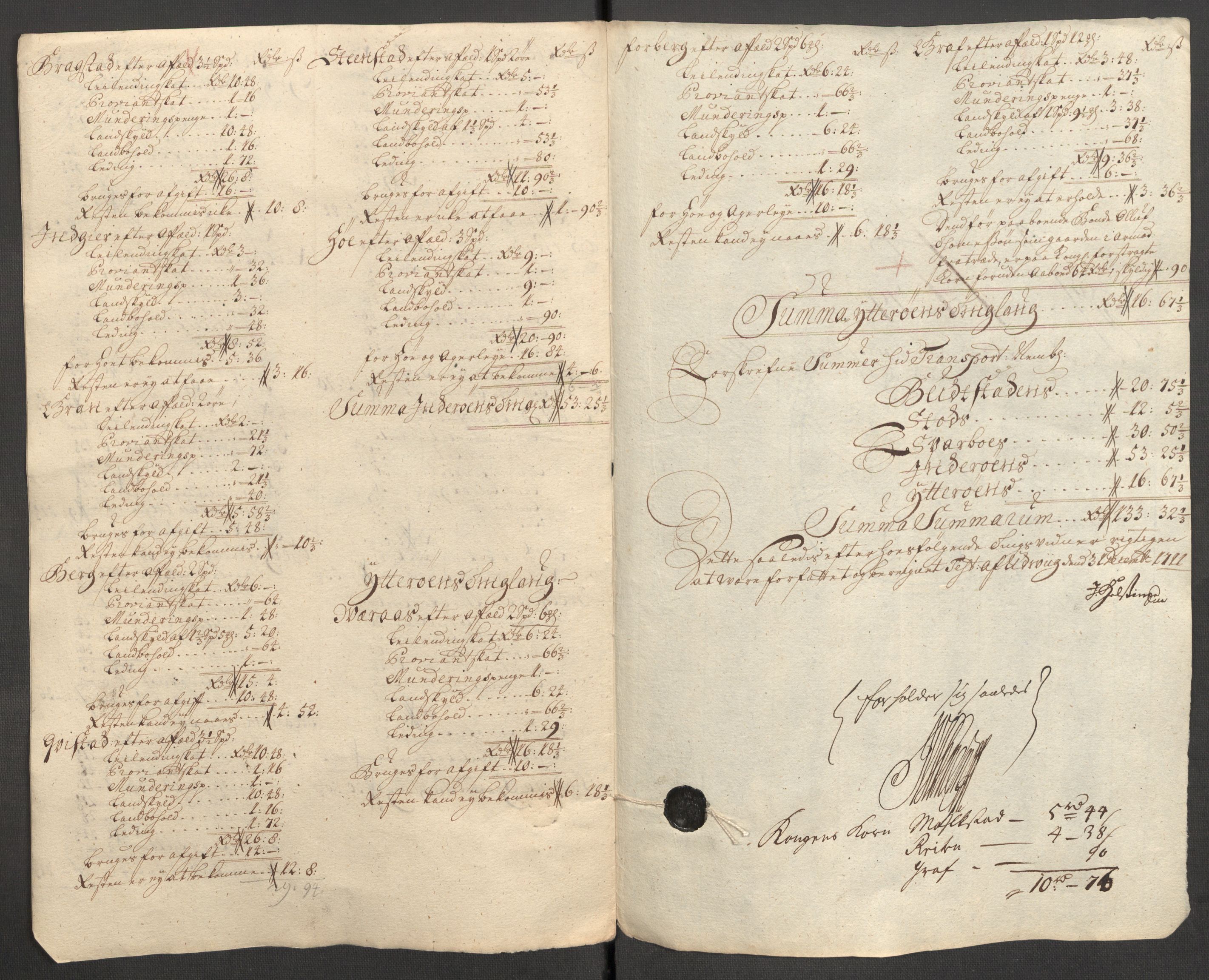 Rentekammeret inntil 1814, Reviderte regnskaper, Fogderegnskap, RA/EA-4092/R63/L4319: Fogderegnskap Inderøy, 1711, s. 451