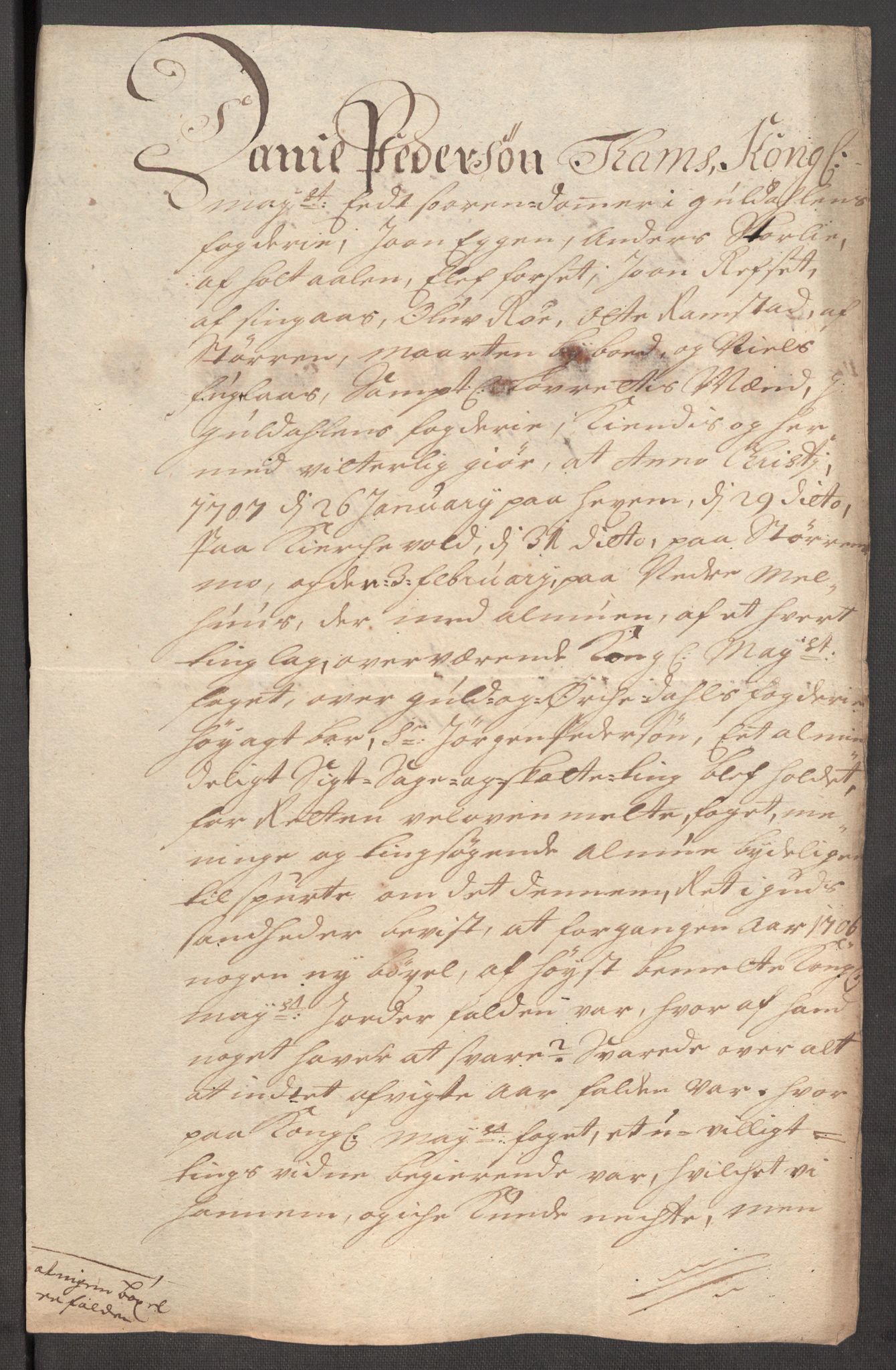 Rentekammeret inntil 1814, Reviderte regnskaper, Fogderegnskap, RA/EA-4092/R60/L3956: Fogderegnskap Orkdal og Gauldal, 1706, s. 315