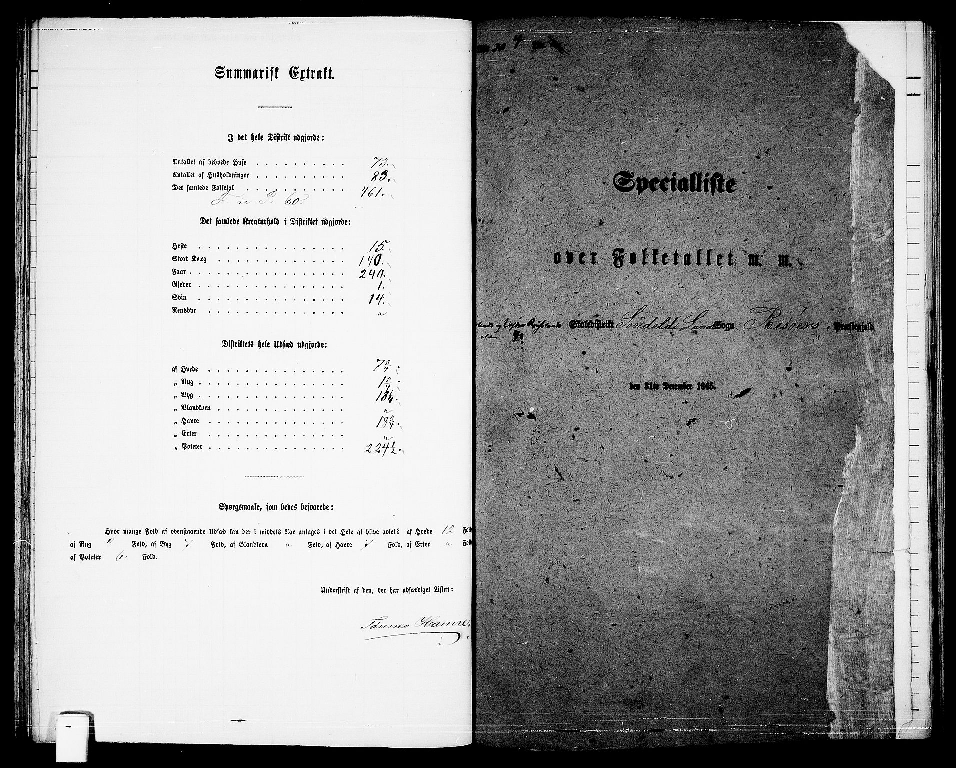 RA, Folketelling 1865 for 0913L Risør prestegjeld, Søndeled sokn, 1865, s. 66