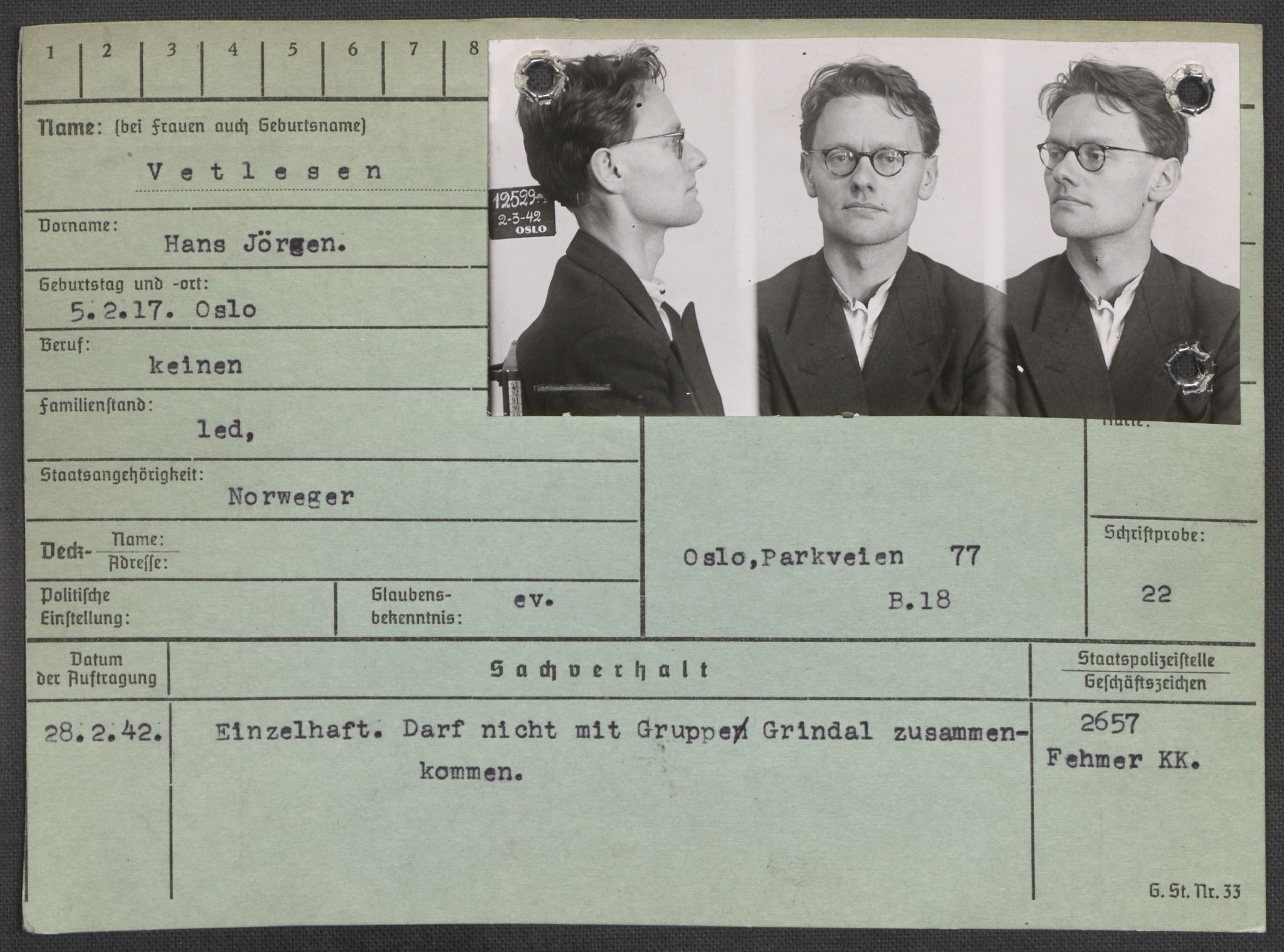 Befehlshaber der Sicherheitspolizei und des SD, RA/RAFA-5969/E/Ea/Eaa/L0010: Register over norske fanger i Møllergata 19: Sø-Å, 1940-1945, s. 768