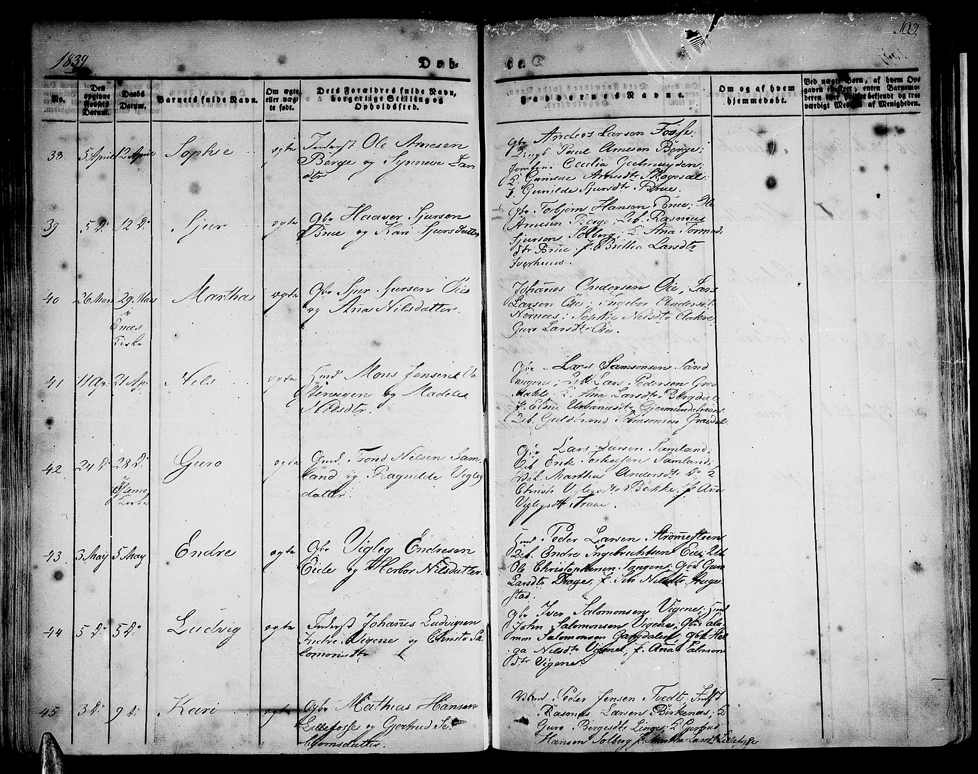 Strandebarm sokneprestembete, SAB/A-78401/H/Haa: Ministerialbok nr. A 6, 1826-1843, s. 103