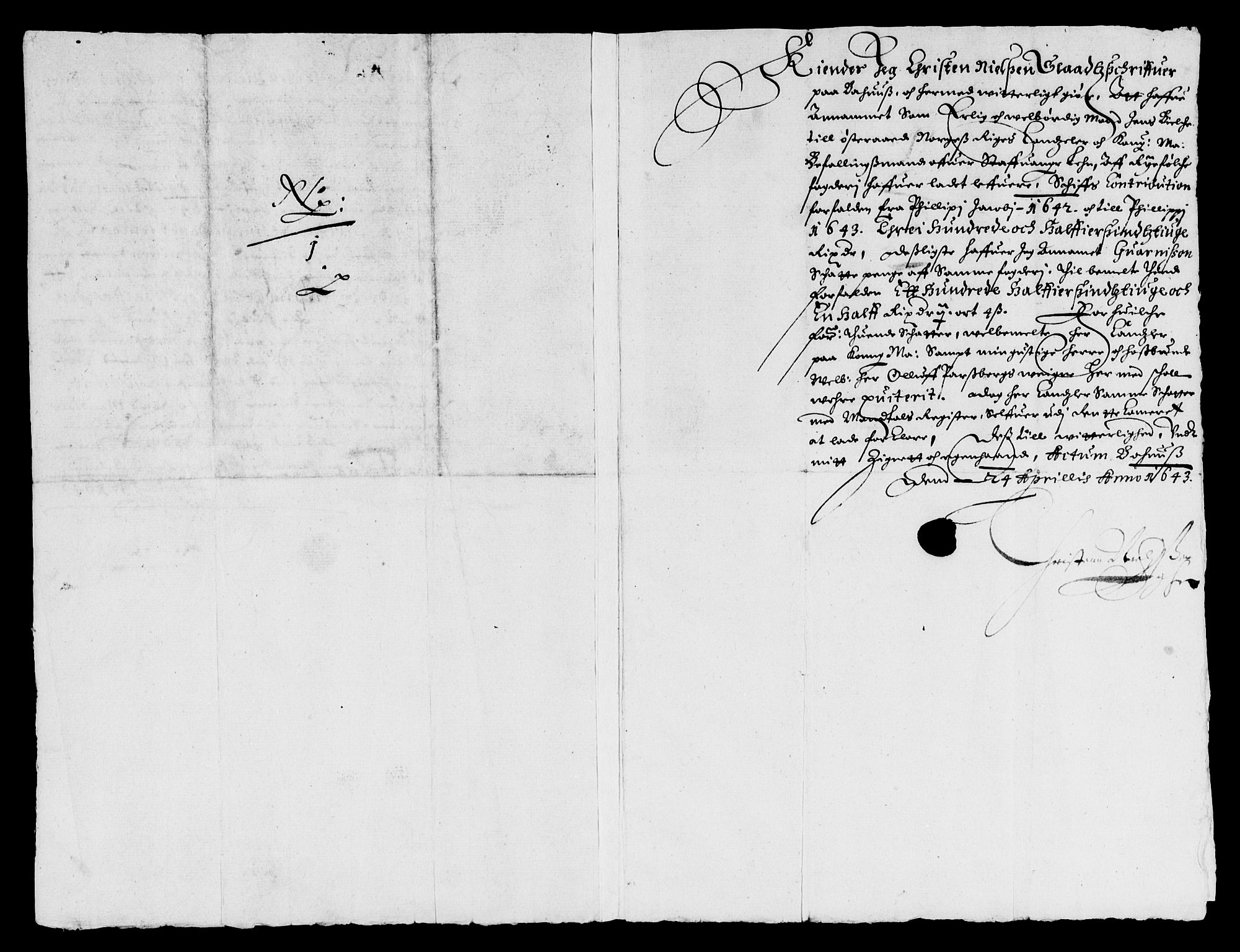 Rentekammeret inntil 1814, Reviderte regnskaper, Lensregnskaper, AV/RA-EA-5023/R/Rb/Rbs/L0027: Stavanger len, 1642-1644