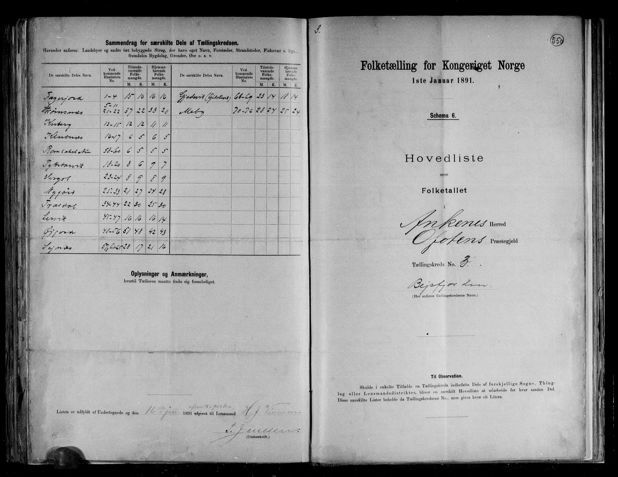 RA, Folketelling 1891 for 1855 Ankenes herred, 1891, s. 8