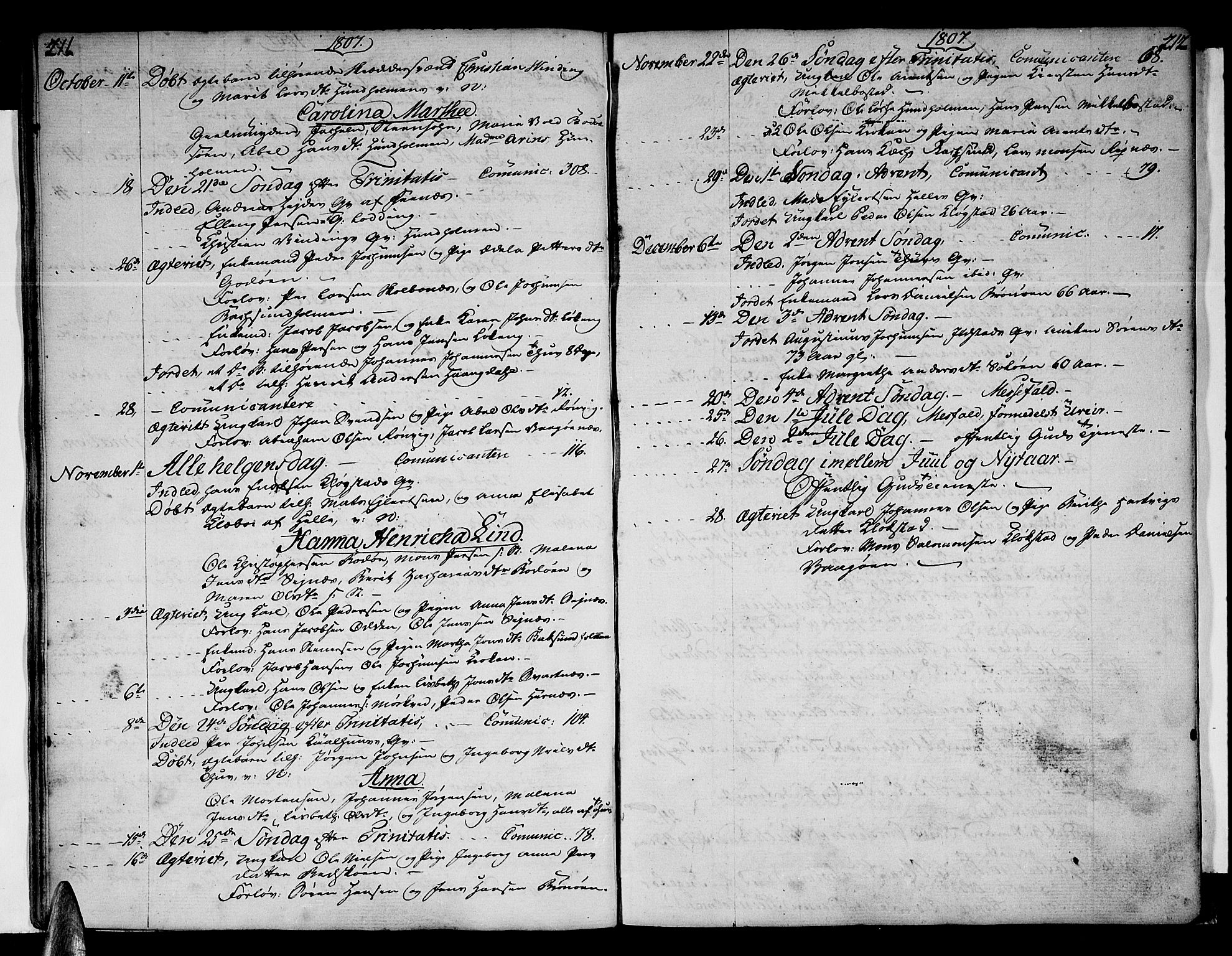 Ministerialprotokoller, klokkerbøker og fødselsregistre - Nordland, AV/SAT-A-1459/801/L0004: Ministerialbok nr. 801A04, 1796-1817, s. 211-212