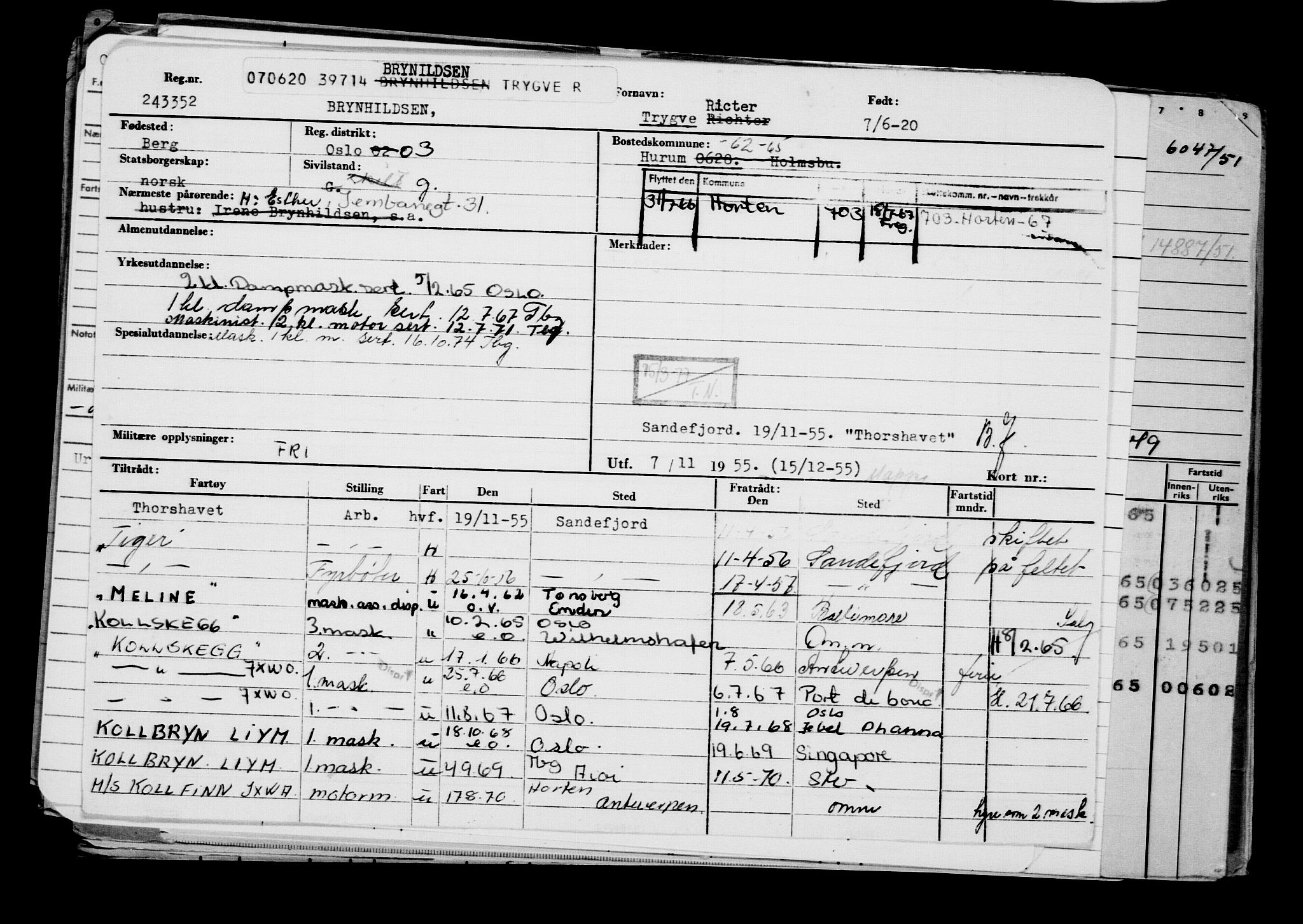 Direktoratet for sjømenn, AV/RA-S-3545/G/Gb/L0181: Hovedkort, 1920, s. 660