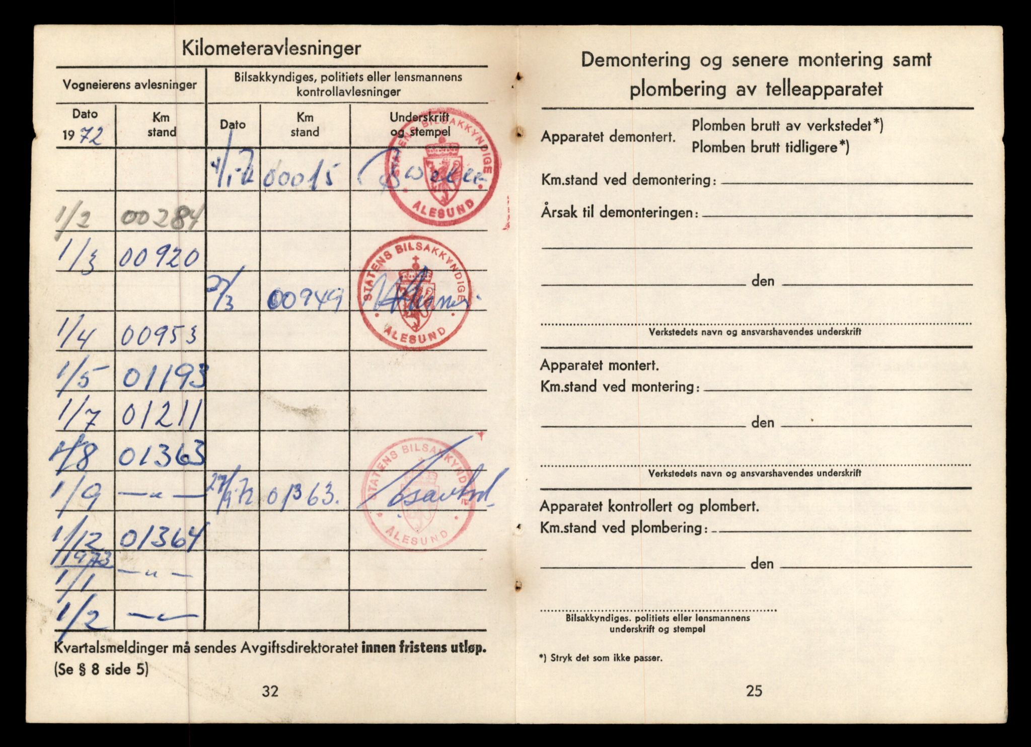 Møre og Romsdal vegkontor - Ålesund trafikkstasjon, AV/SAT-A-4099/F/Fe/L0012: Registreringskort for kjøretøy T 1290 - T 1450, 1927-1998, s. 1315