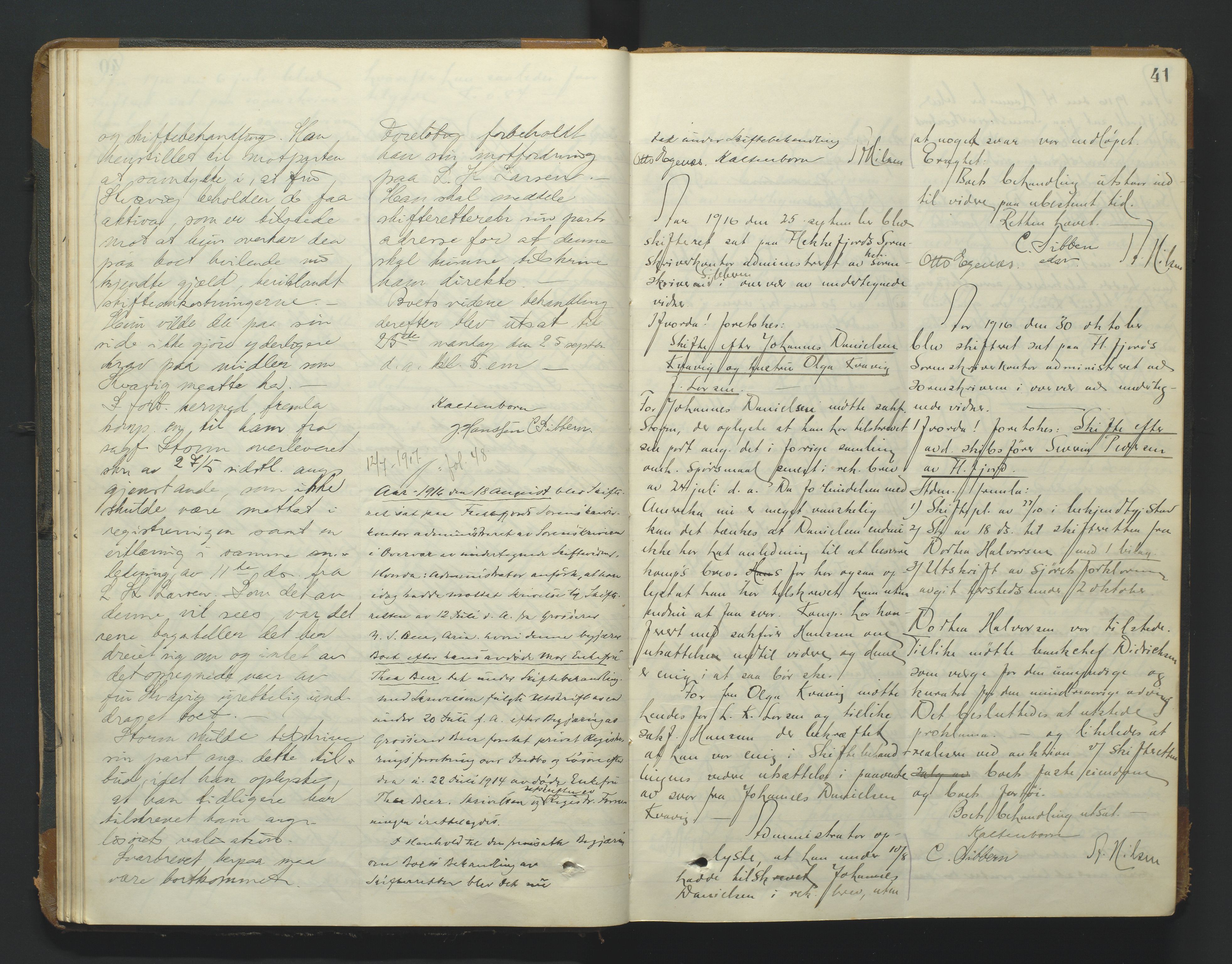 Flekkefjord byfogd, AV/SAK-1222-0002/H/Hc/L0005: Skifteprotokoll nr. 5, 1913-1925, s. 41