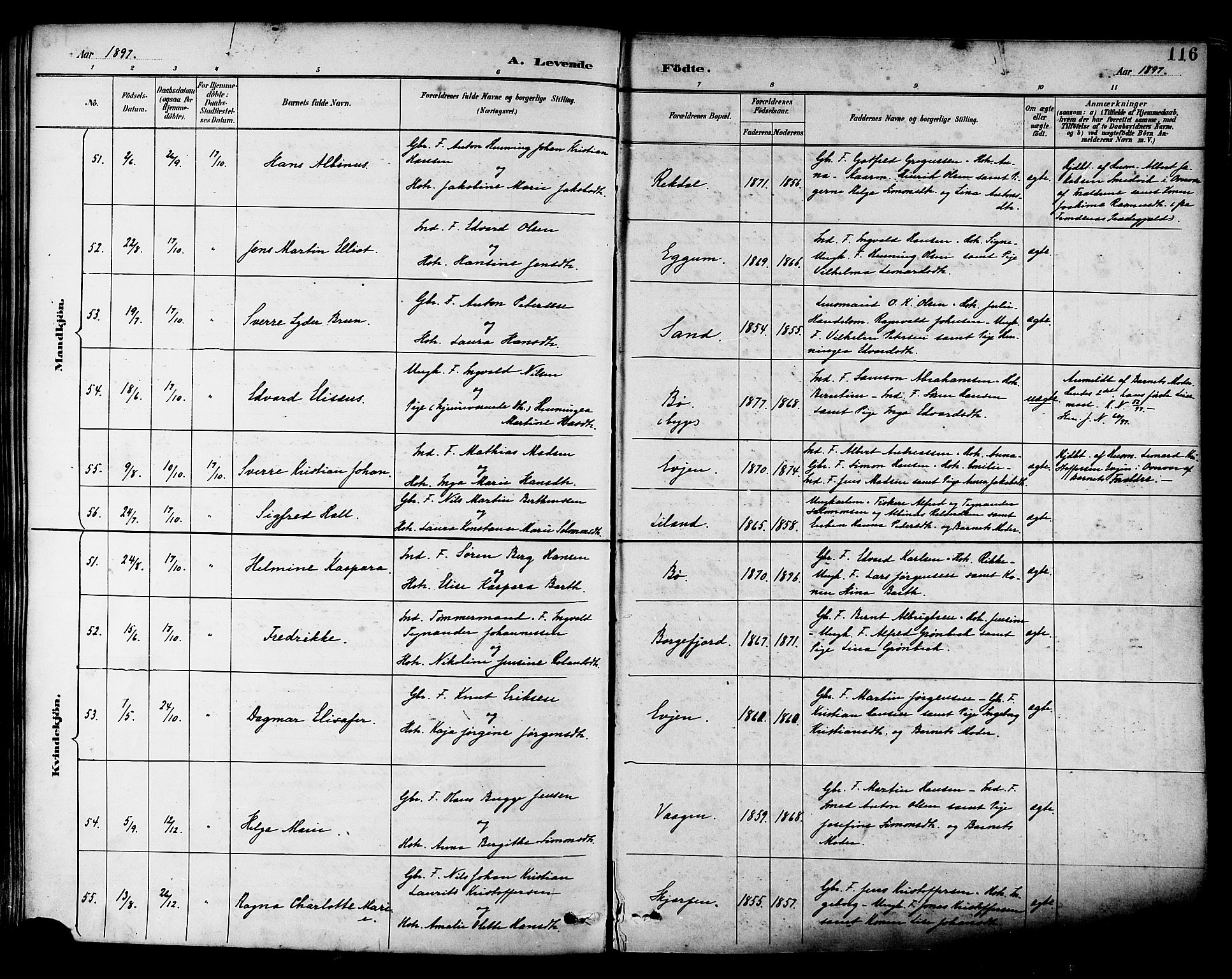 Ministerialprotokoller, klokkerbøker og fødselsregistre - Nordland, AV/SAT-A-1459/880/L1133: Ministerialbok nr. 880A07, 1888-1898, s. 116