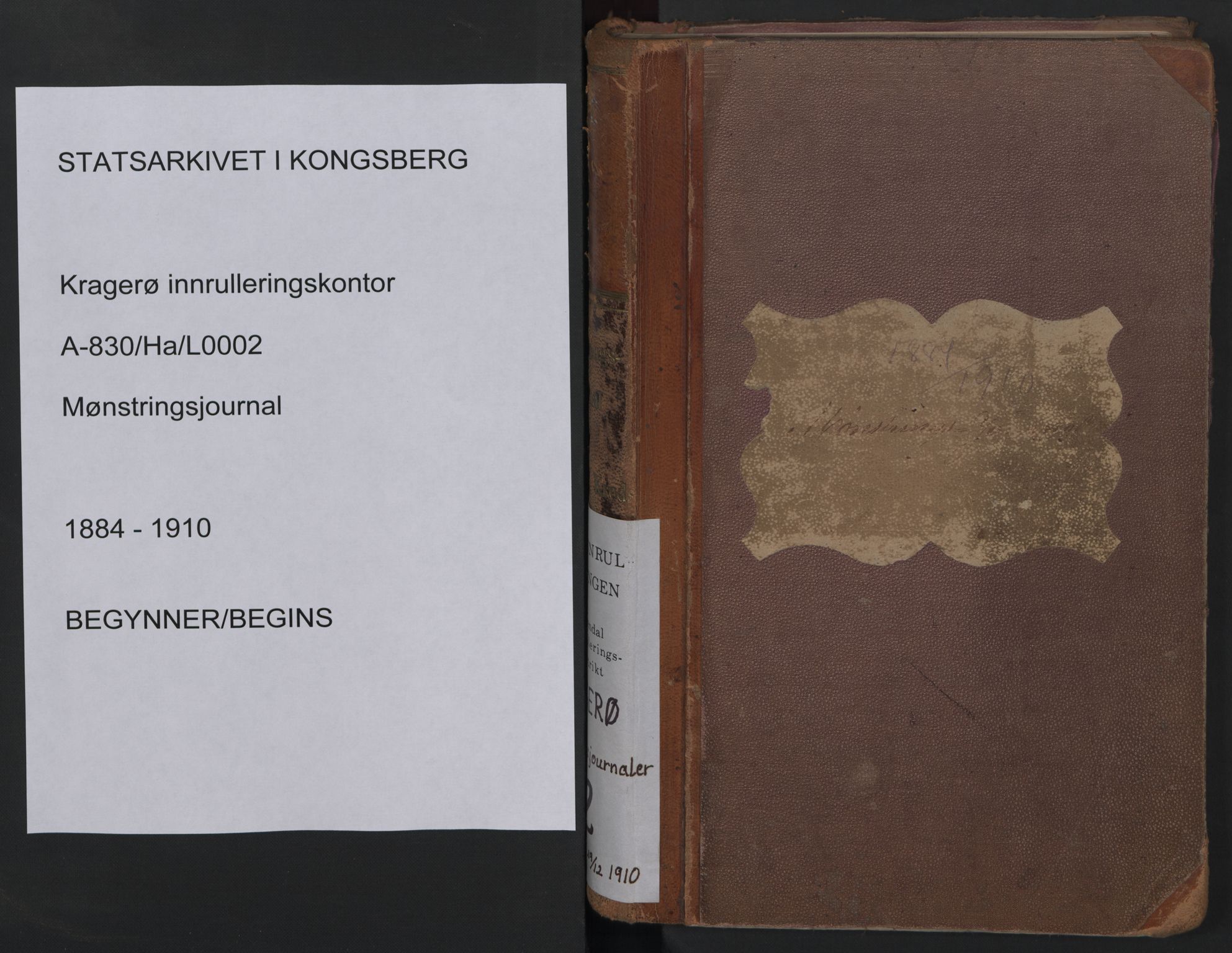 Kragerø innrulleringskontor, SAKO/A-830/H/Ha/L0002: Mønstringsjournal, 1884-1910