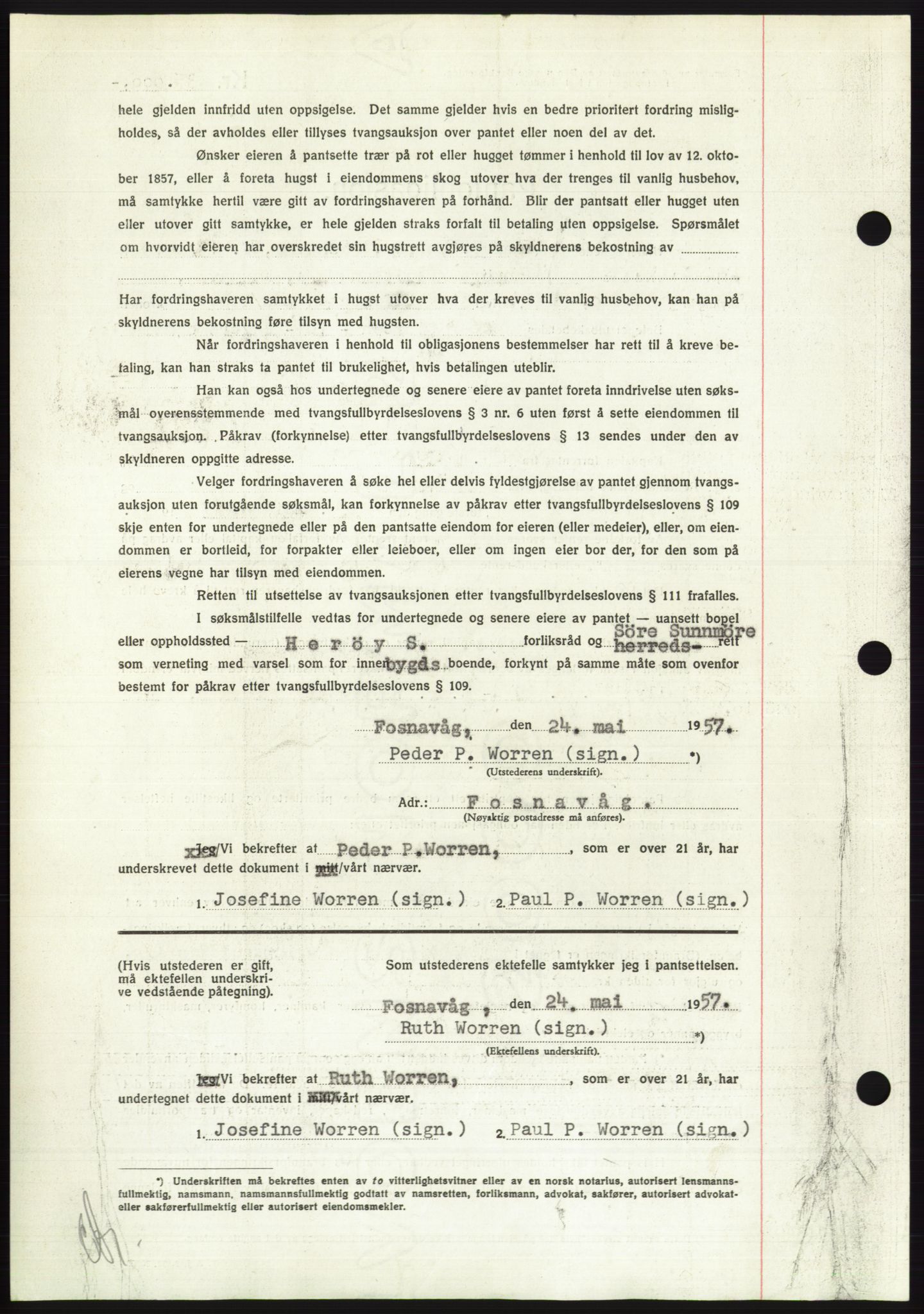 Søre Sunnmøre sorenskriveri, AV/SAT-A-4122/1/2/2C/L0130: Pantebok nr. 18B, 1957-1958, Dagboknr: 2279/1957