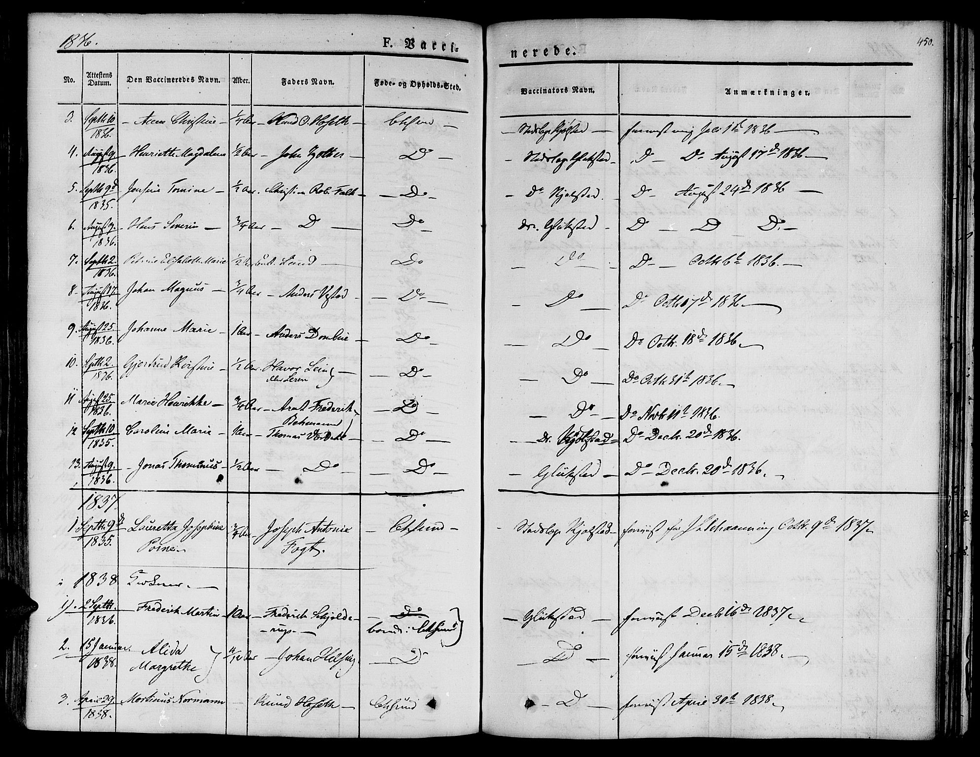 Ministerialprotokoller, klokkerbøker og fødselsregistre - Møre og Romsdal, AV/SAT-A-1454/572/L0843: Ministerialbok nr. 572A06, 1832-1842, s. 450
