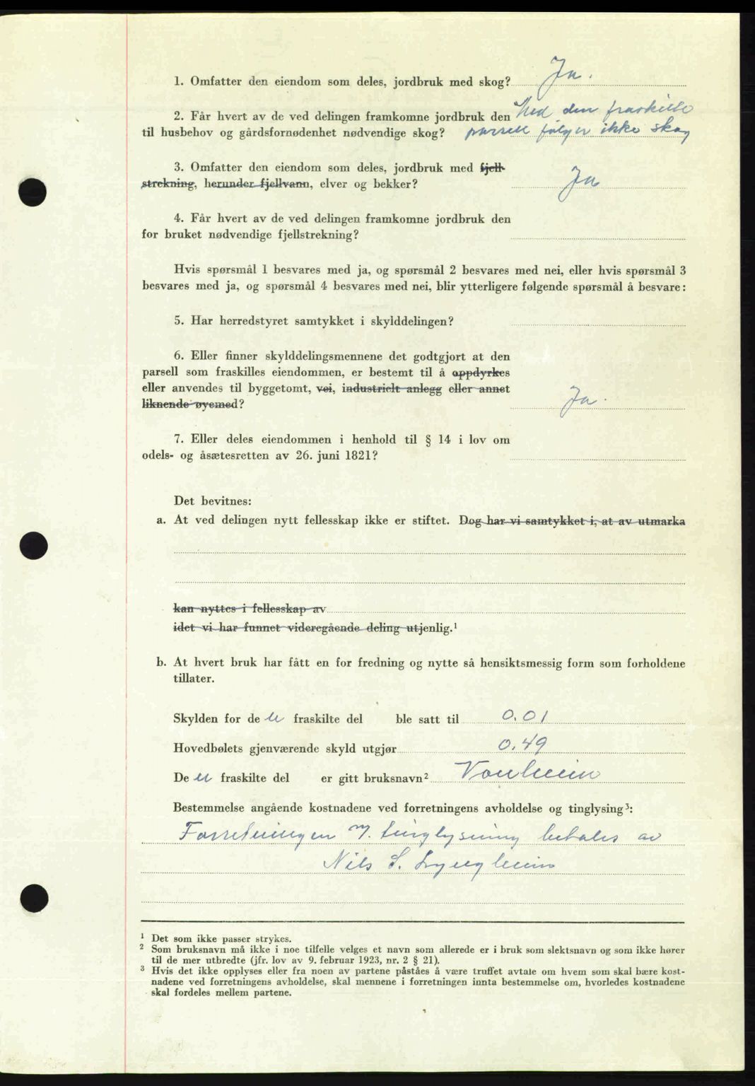 Romsdal sorenskriveri, AV/SAT-A-4149/1/2/2C: Pantebok nr. A23, 1947-1947, Dagboknr: 1285/1947