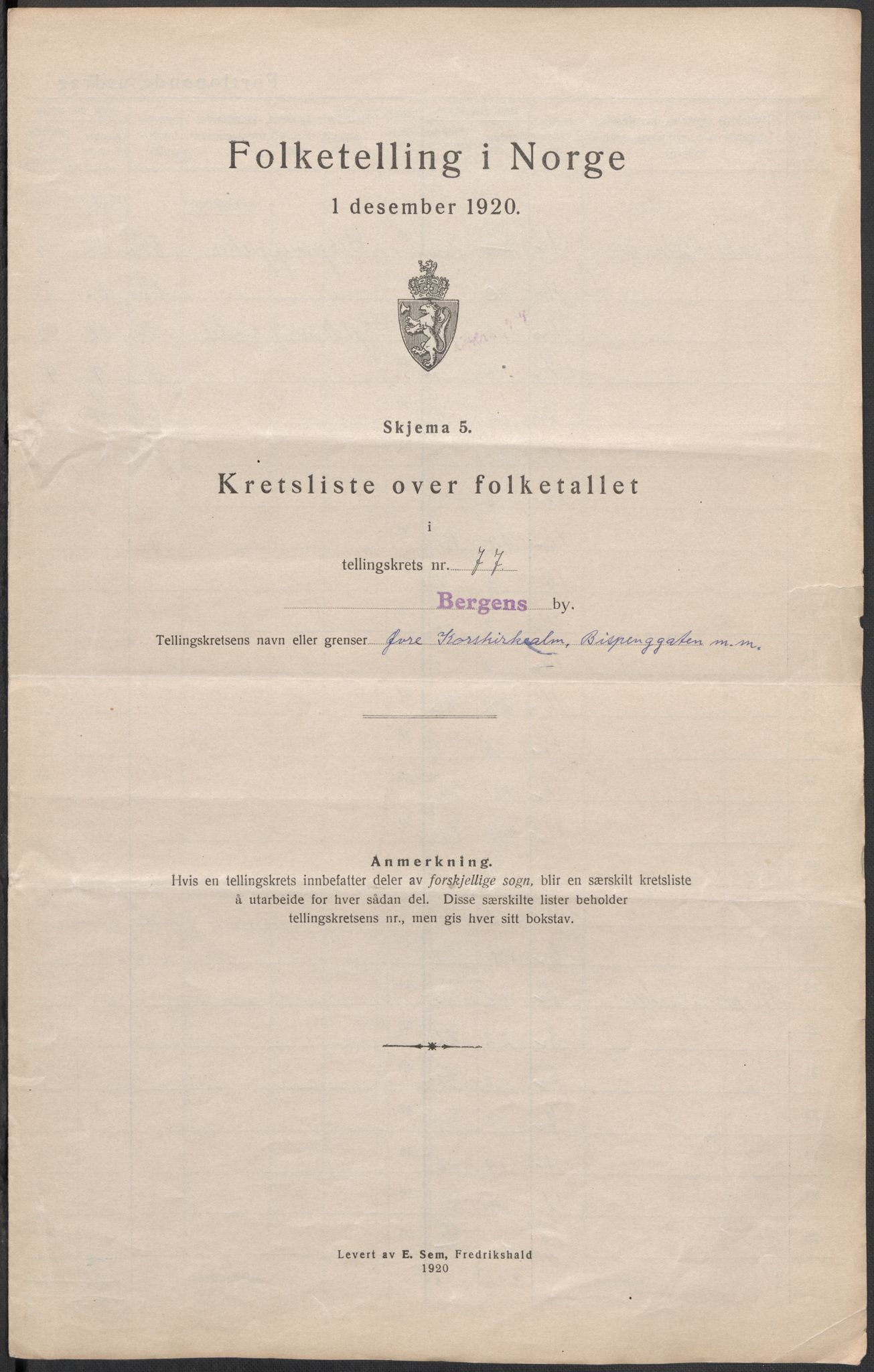 SAB, Folketelling 1920 for 1301 Bergen kjøpstad, 1920, s. 246