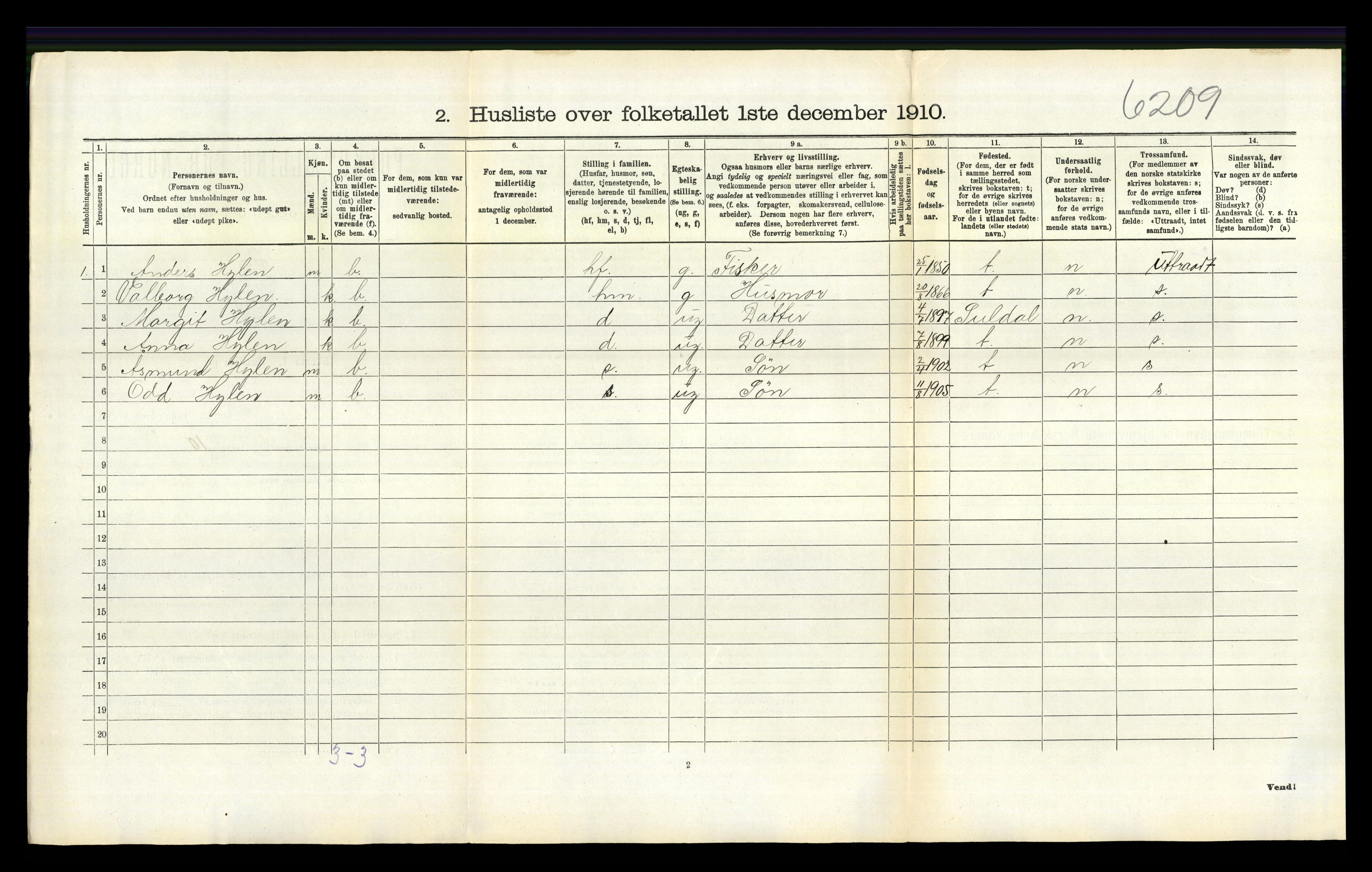 RA, Folketelling 1910 for 1136 Sand herred, 1910, s. 166