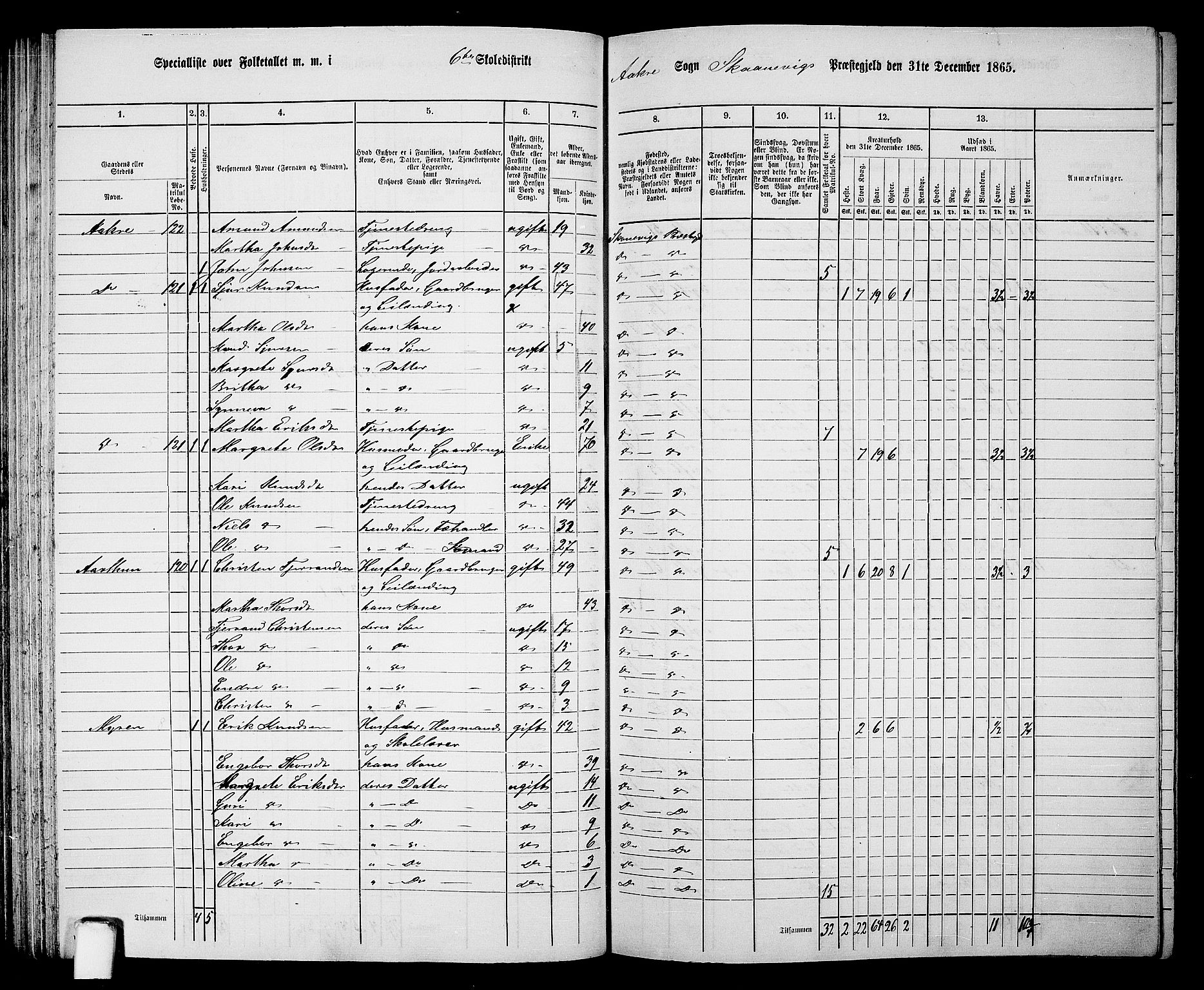 RA, Folketelling 1865 for 1212P Skånevik prestegjeld, 1865, s. 90