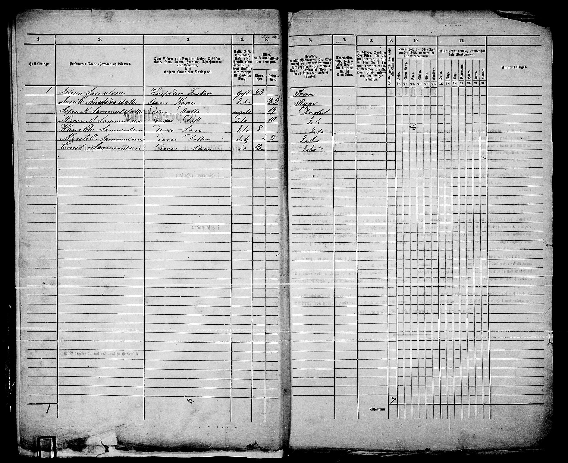 RA, Folketelling 1865 for 0203B Drøbak prestegjeld, Drøbak kjøpstad, 1865, s. 8