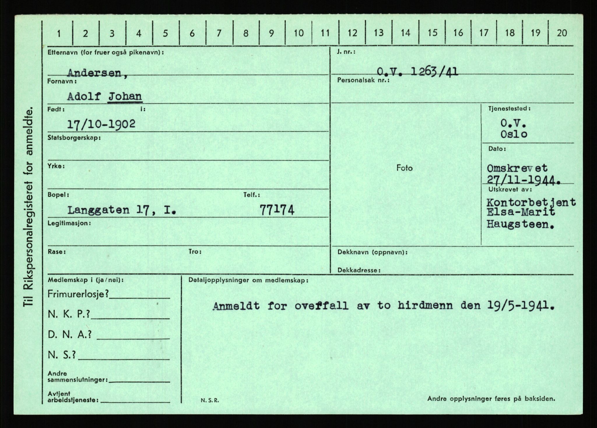 Statspolitiet - Hovedkontoret / Osloavdelingen, AV/RA-S-1329/C/Ca/L0001: Aabakken - Armann, 1943-1945, s. 1963