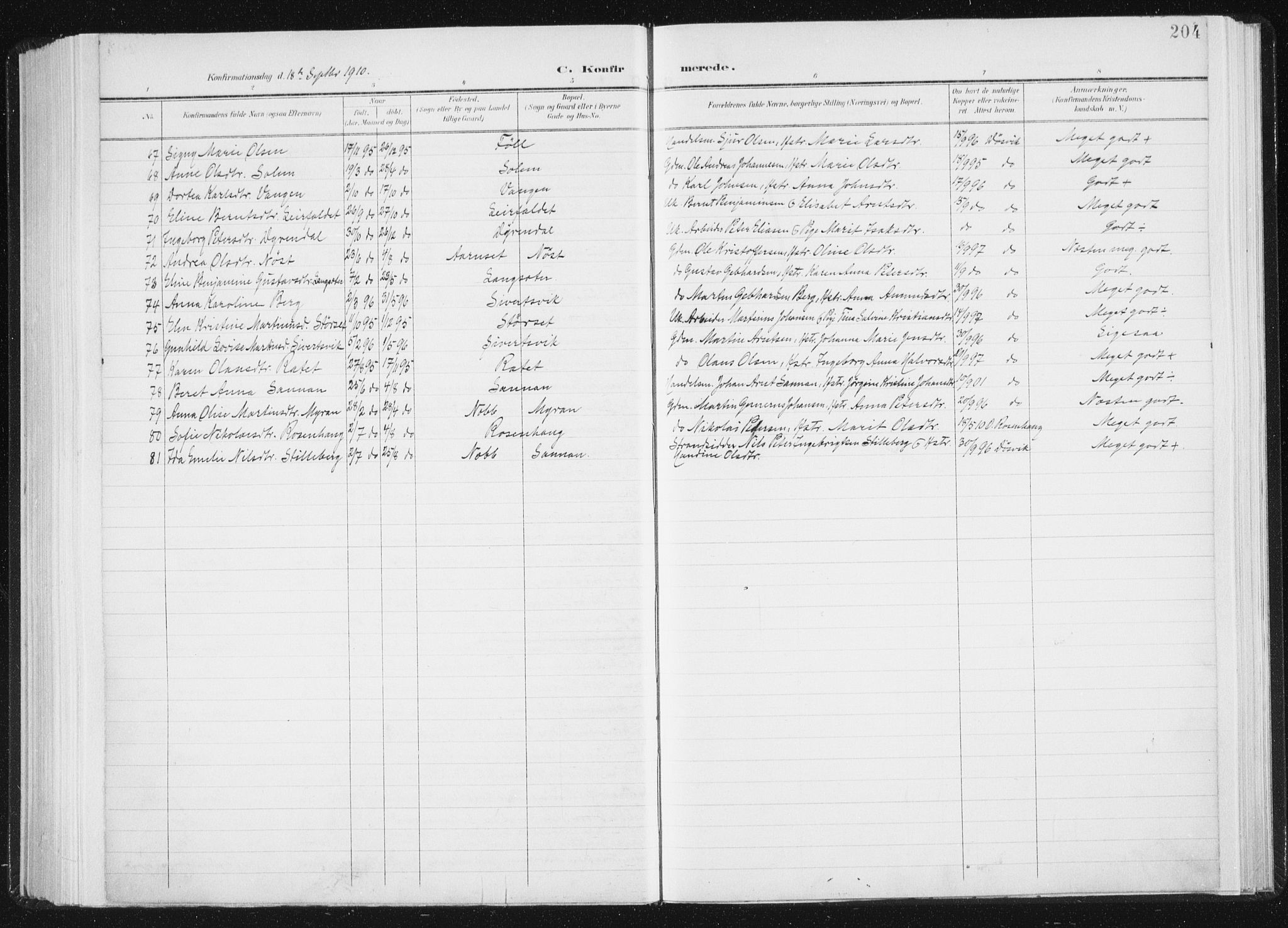 Ministerialprotokoller, klokkerbøker og fødselsregistre - Sør-Trøndelag, SAT/A-1456/647/L0635: Ministerialbok nr. 647A02, 1896-1911, s. 204