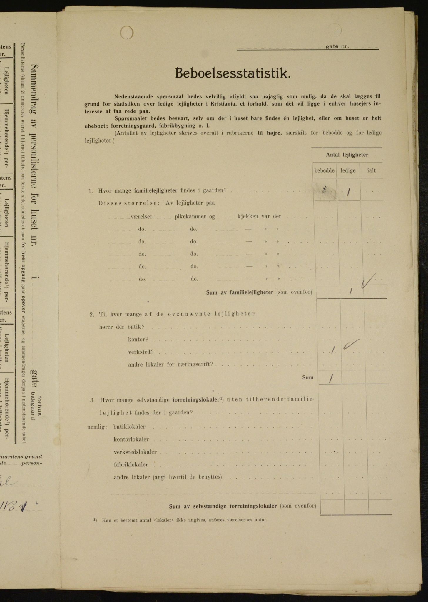 OBA, Kommunal folketelling 1.2.1909 for Kristiania kjøpstad, 1909, s. 20189