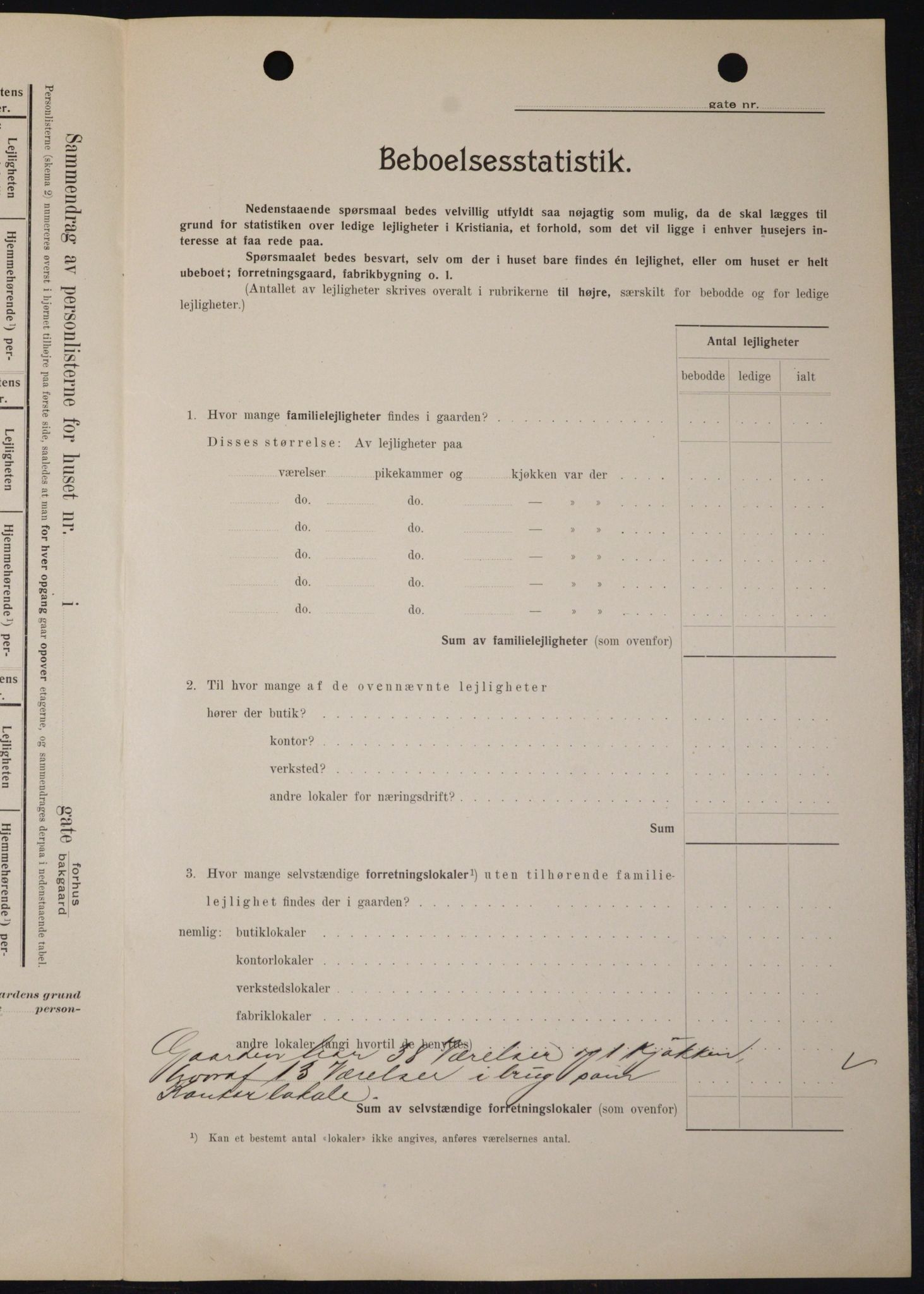 OBA, Kommunal folketelling 1.2.1909 for Kristiania kjøpstad, 1909, s. 91819