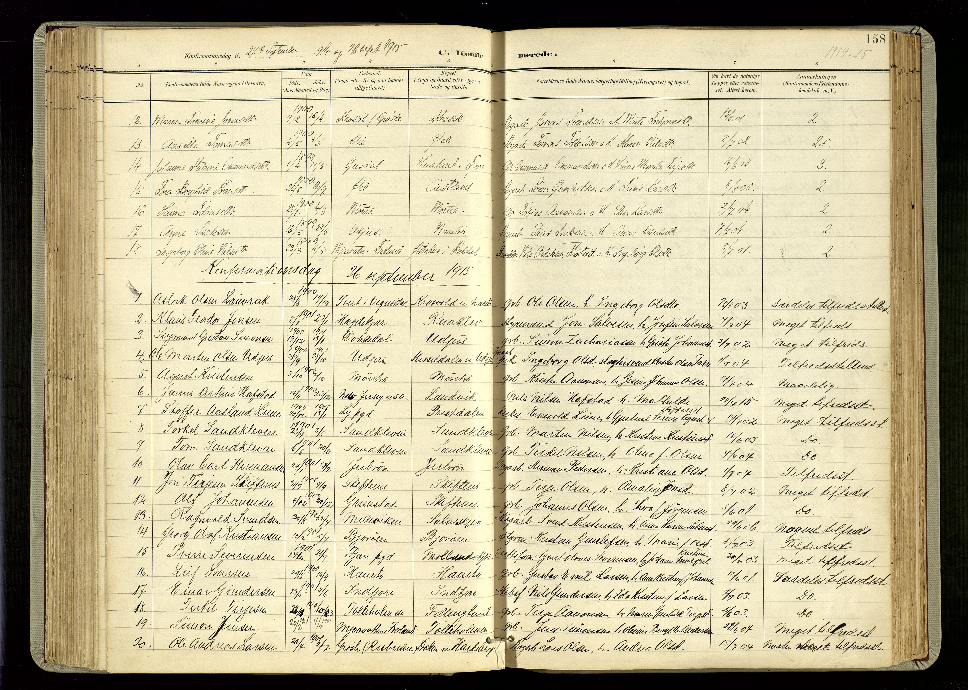 Hommedal sokneprestkontor, AV/SAK-1111-0023/F/Fa/Fab/L0007: Ministerialbok nr. A 7, 1898-1924, s. 158