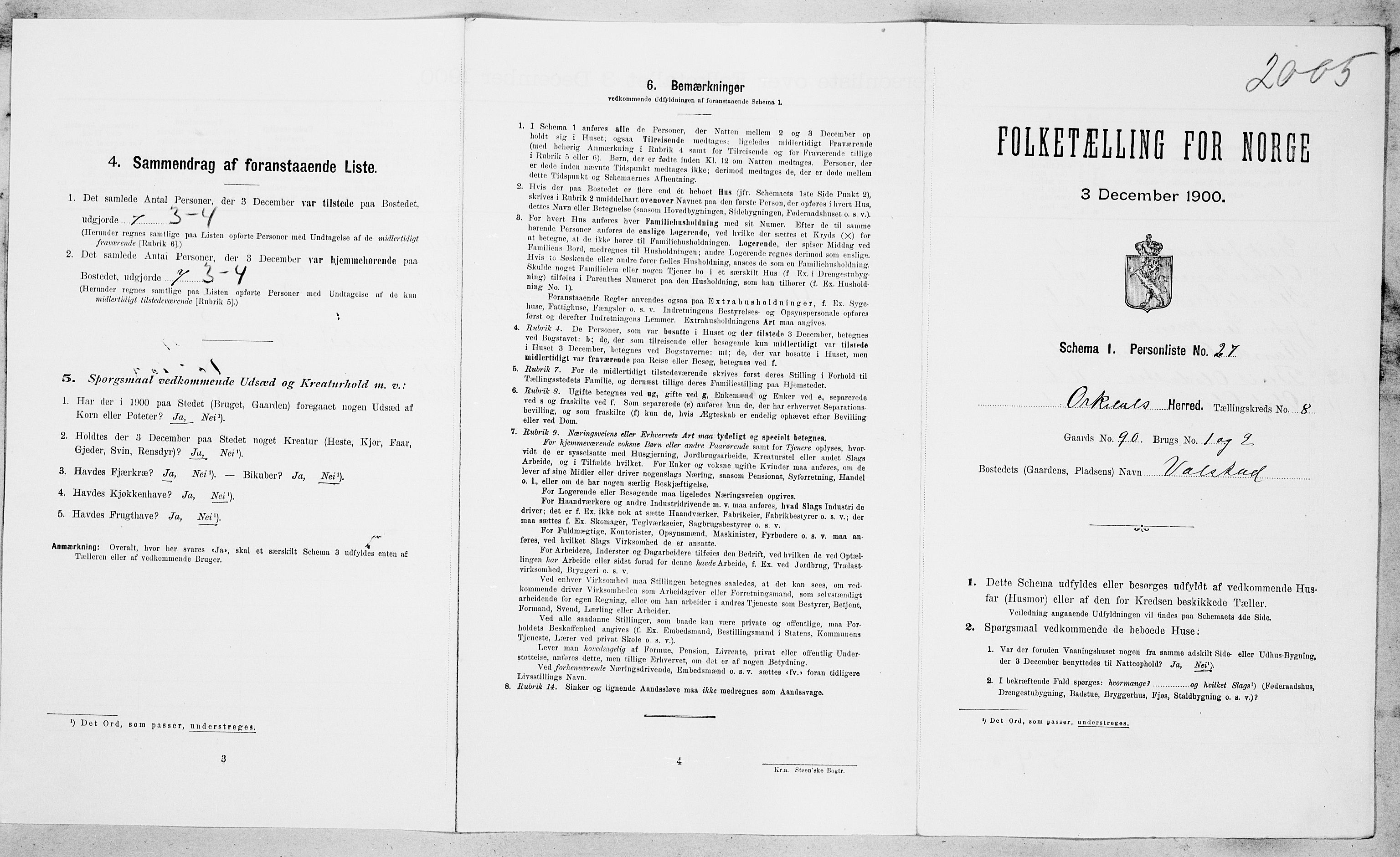 SAT, Folketelling 1900 for 1638 Orkdal herred, 1900, s. 1291