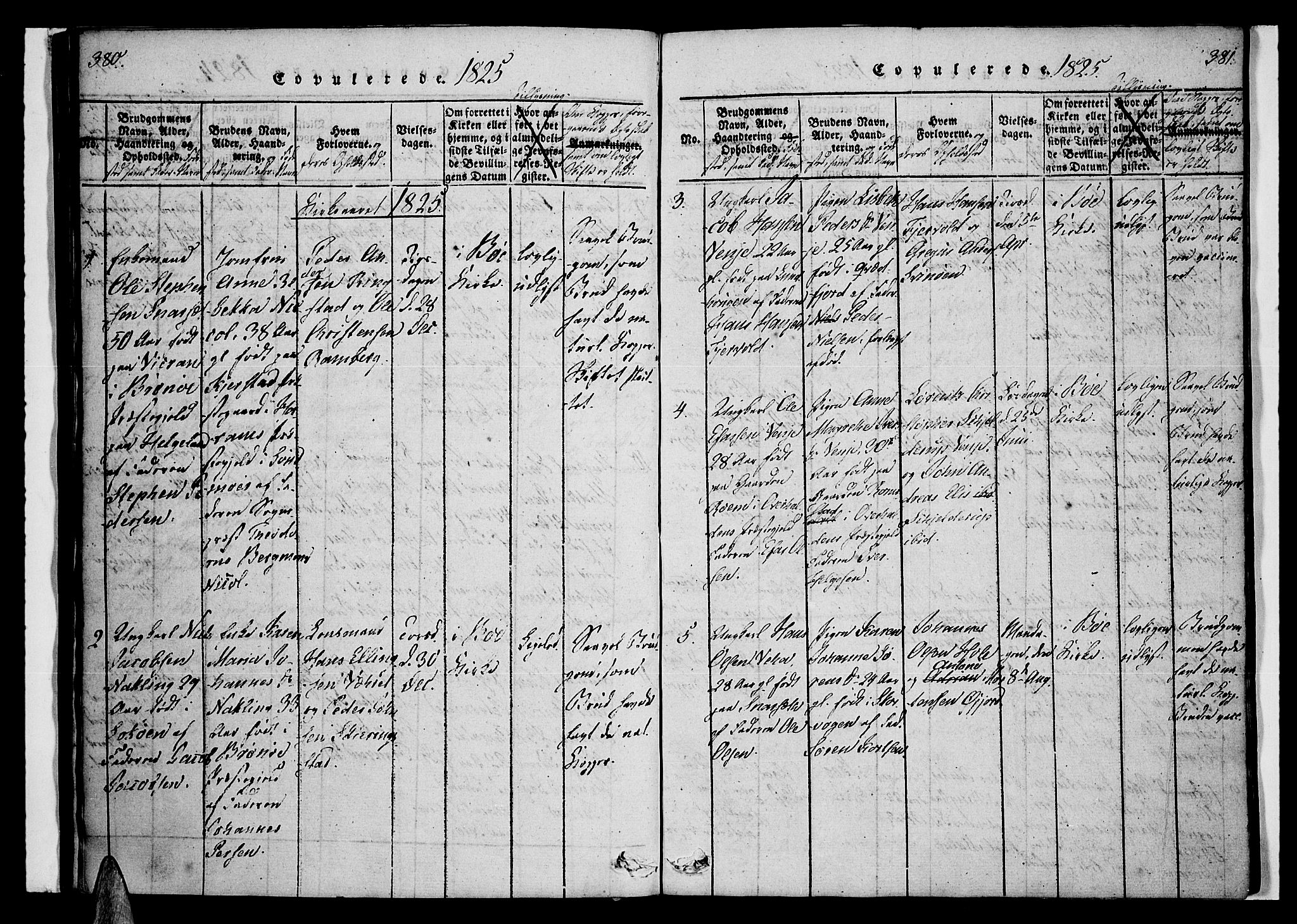 Ministerialprotokoller, klokkerbøker og fødselsregistre - Nordland, AV/SAT-A-1459/891/L1298: Ministerialbok nr. 891A03, 1820-1840, s. 380-381