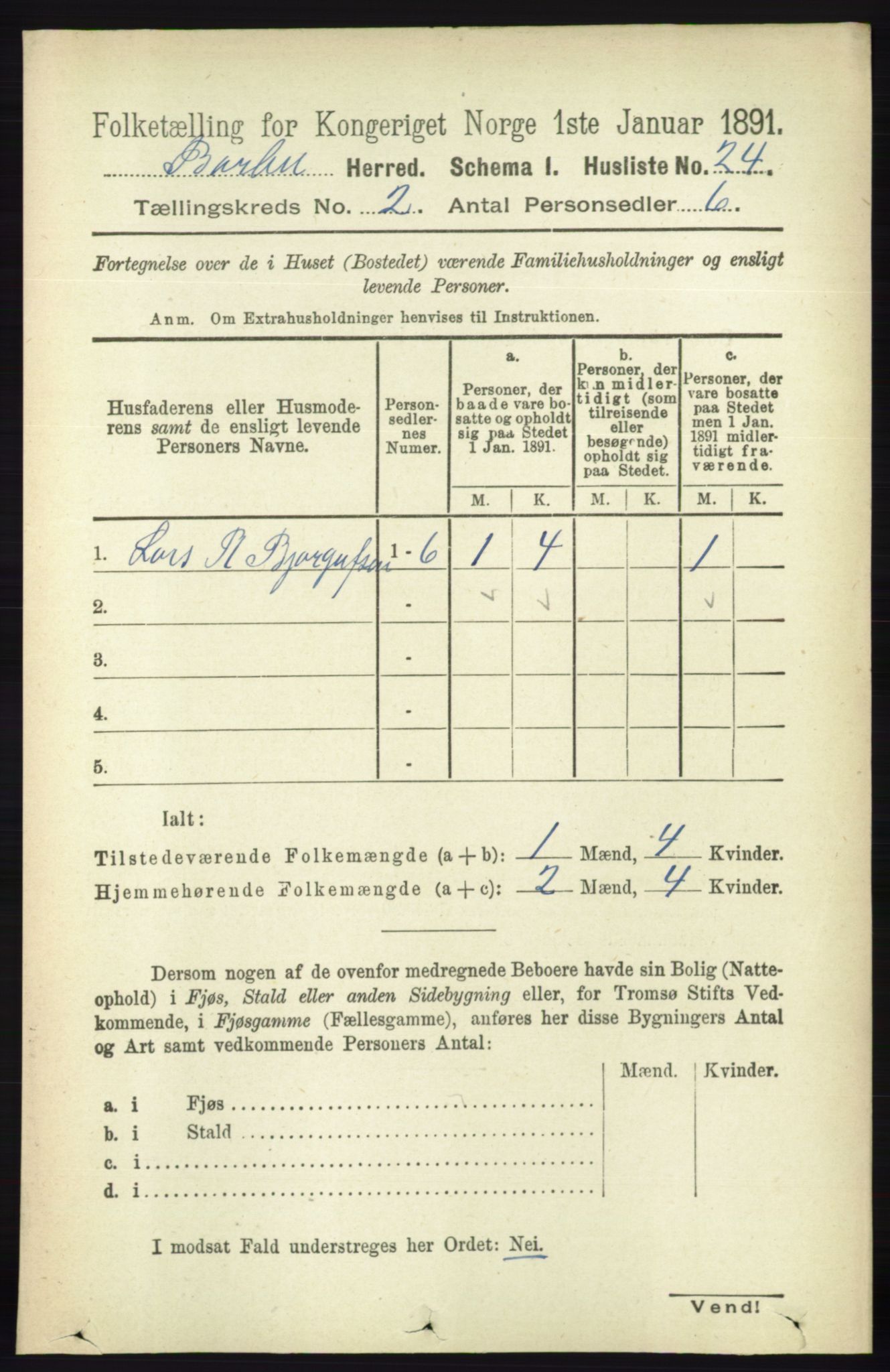 RA, Folketelling 1891 for 0990 Barbu herred, 1891, s. 866