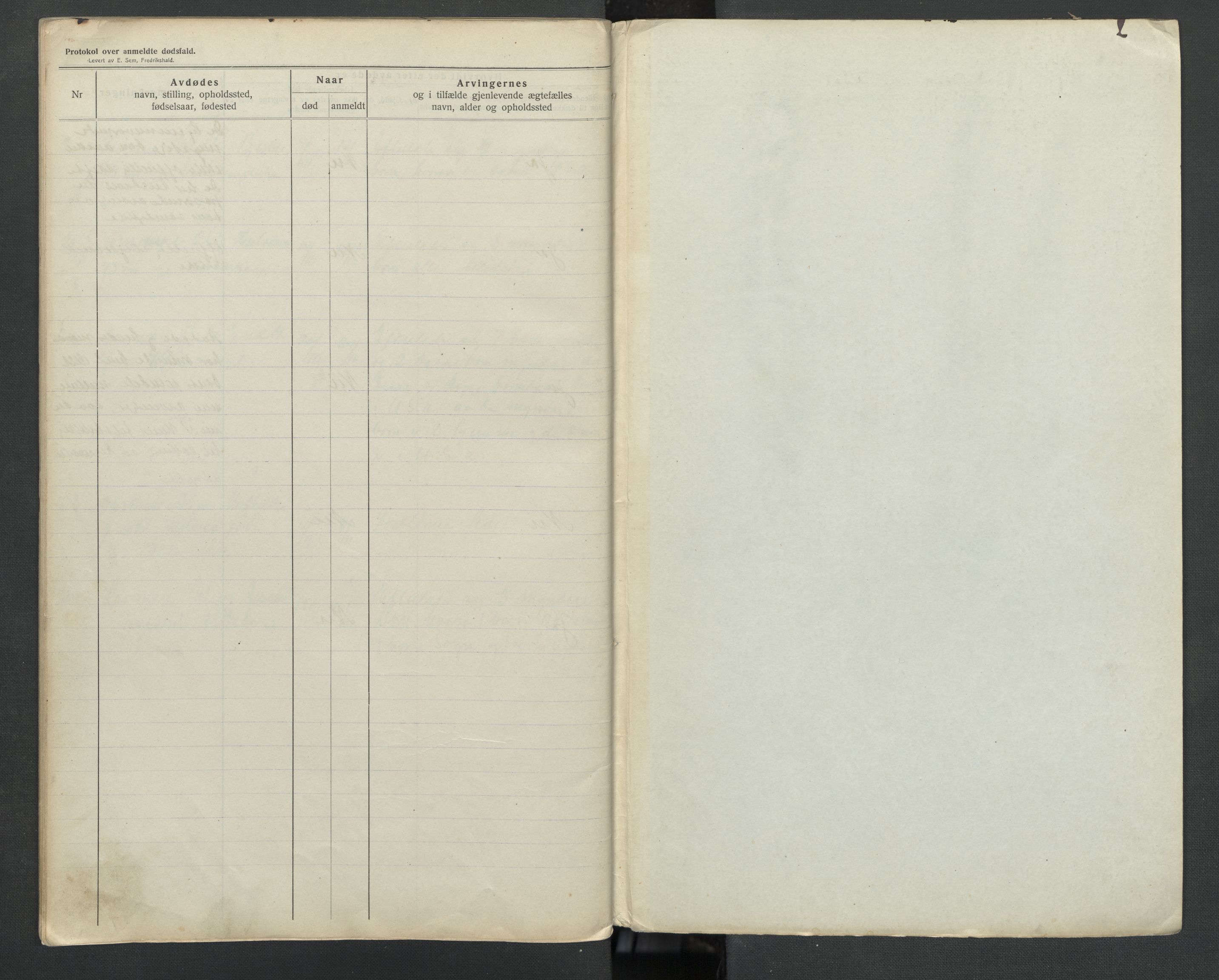 Hjørundfjord lensmannskontor, AV/SAT-A-5879/1/2/L0005: 2.2.02 - Dødsfallsprotokoll, 1913-1923