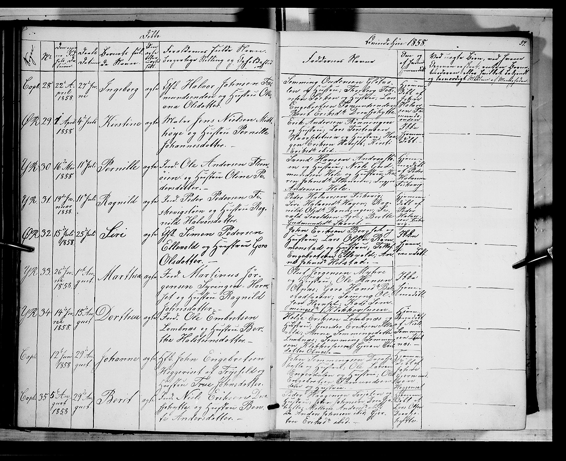 Rendalen prestekontor, AV/SAH-PREST-054/H/Ha/Haa/L0005: Ministerialbok nr. 5, 1853-1866, s. 57
