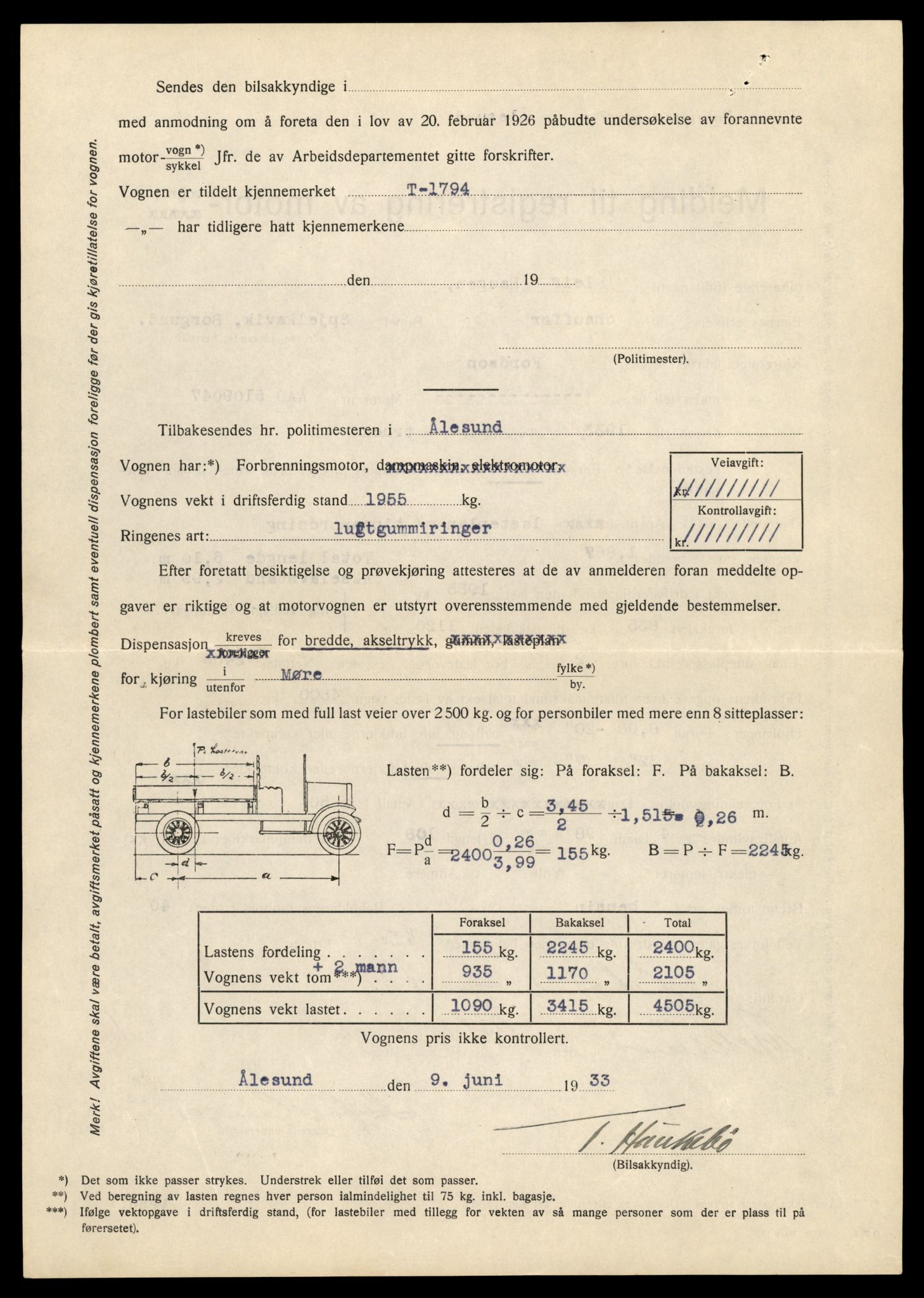 Møre og Romsdal vegkontor - Ålesund trafikkstasjon, AV/SAT-A-4099/F/Fe/L0015: Registreringskort for kjøretøy T 1700 - T 1850, 1927-1998, s. 3034