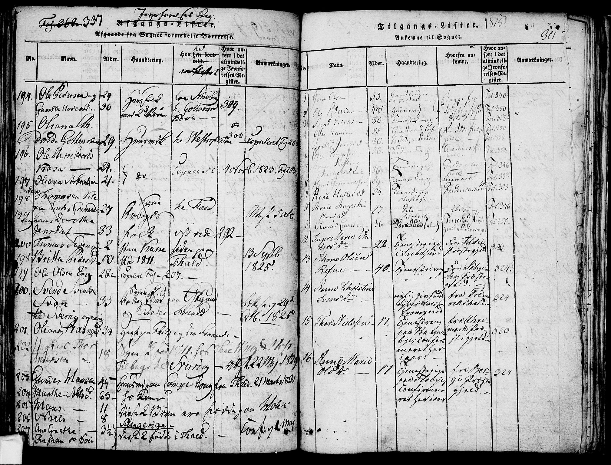 Berg prestekontor Kirkebøker, AV/SAO-A-10902/F/Fa/L0002: Ministerialbok nr. I 2, 1815-1831, s. 301
