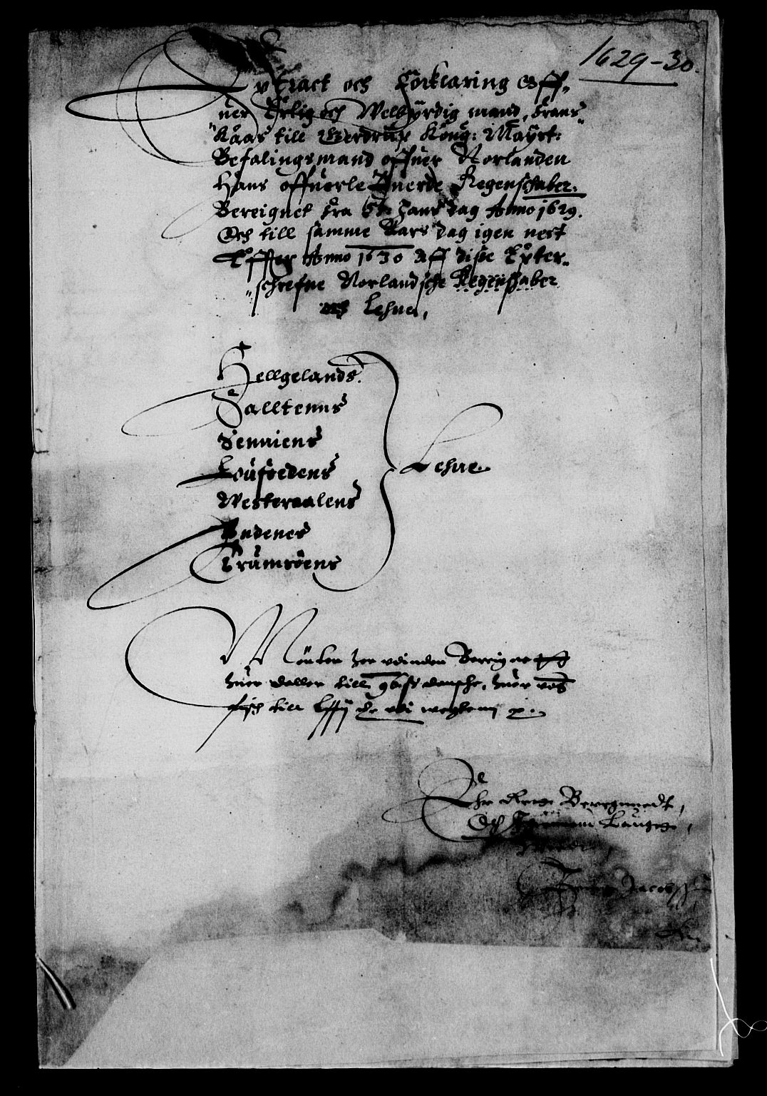 Rentekammeret inntil 1814, Reviderte regnskaper, Lensregnskaper, RA/EA-5023/R/Rb/Rbz/L0021: Nordlandenes len, 1628-1630