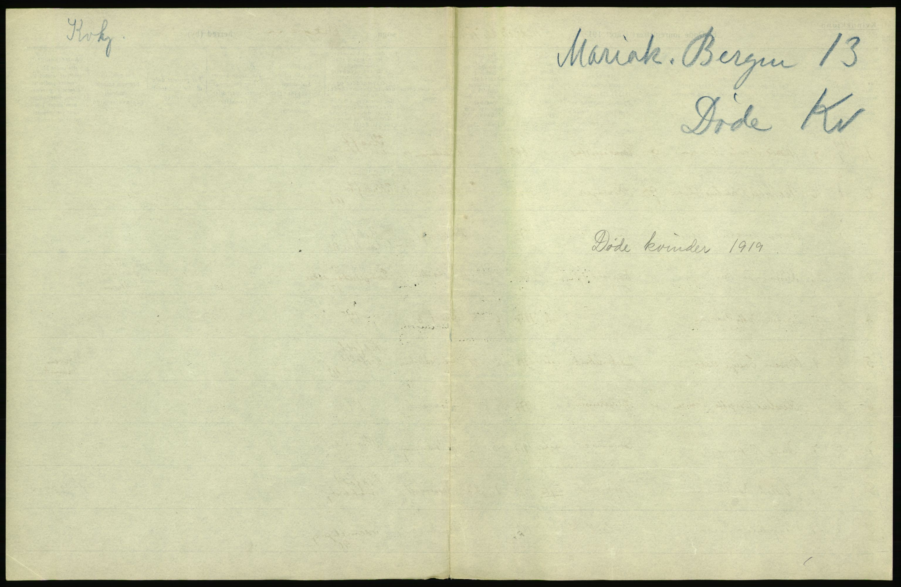 Statistisk sentralbyrå, Sosiodemografiske emner, Befolkning, RA/S-2228/D/Df/Dfb/Dfbi/L0035: Bergen: Gifte, døde, dødfødte., 1919, s. 537