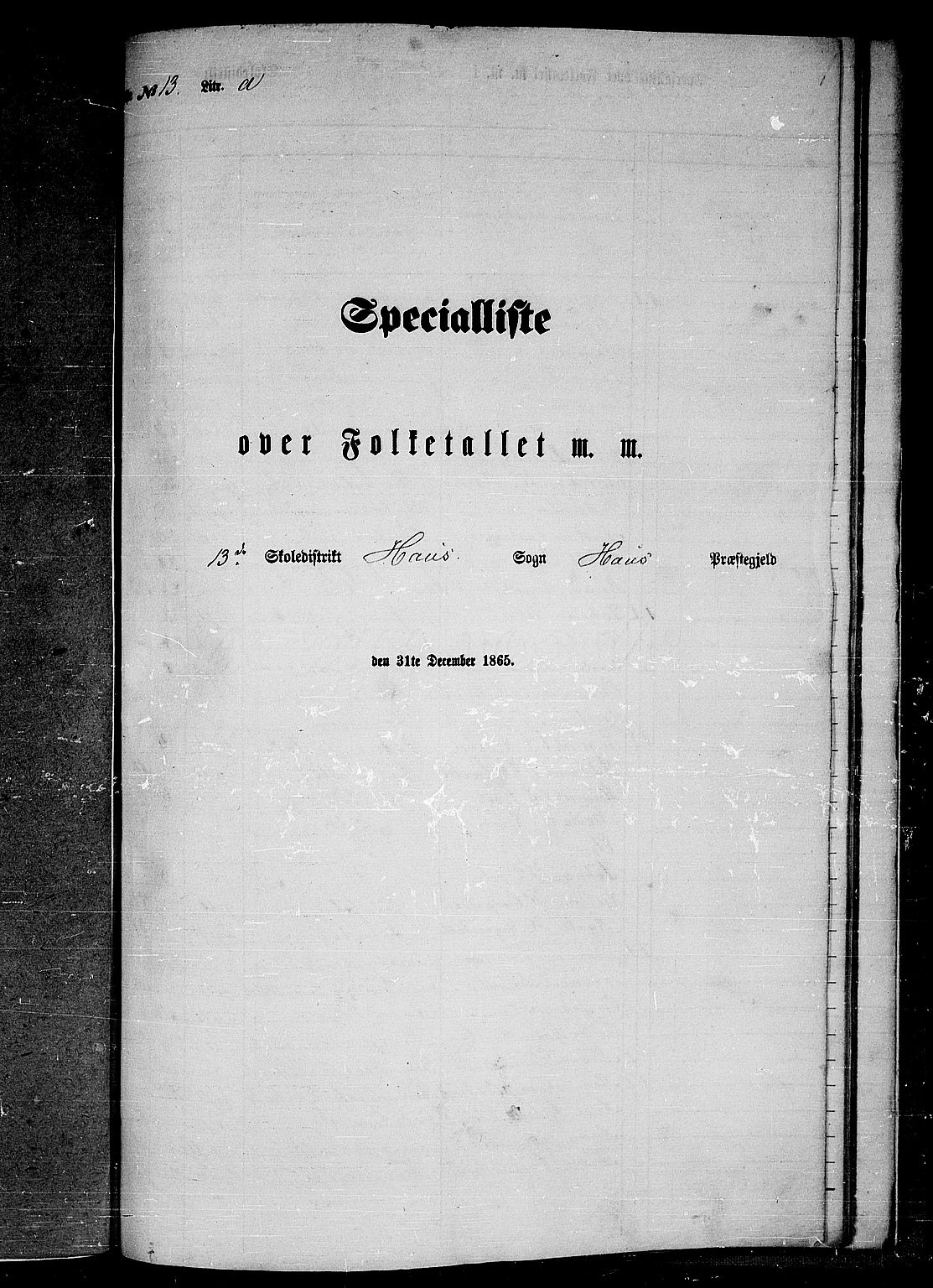 RA, Folketelling 1865 for 1250P Haus prestegjeld, 1865, s. 251