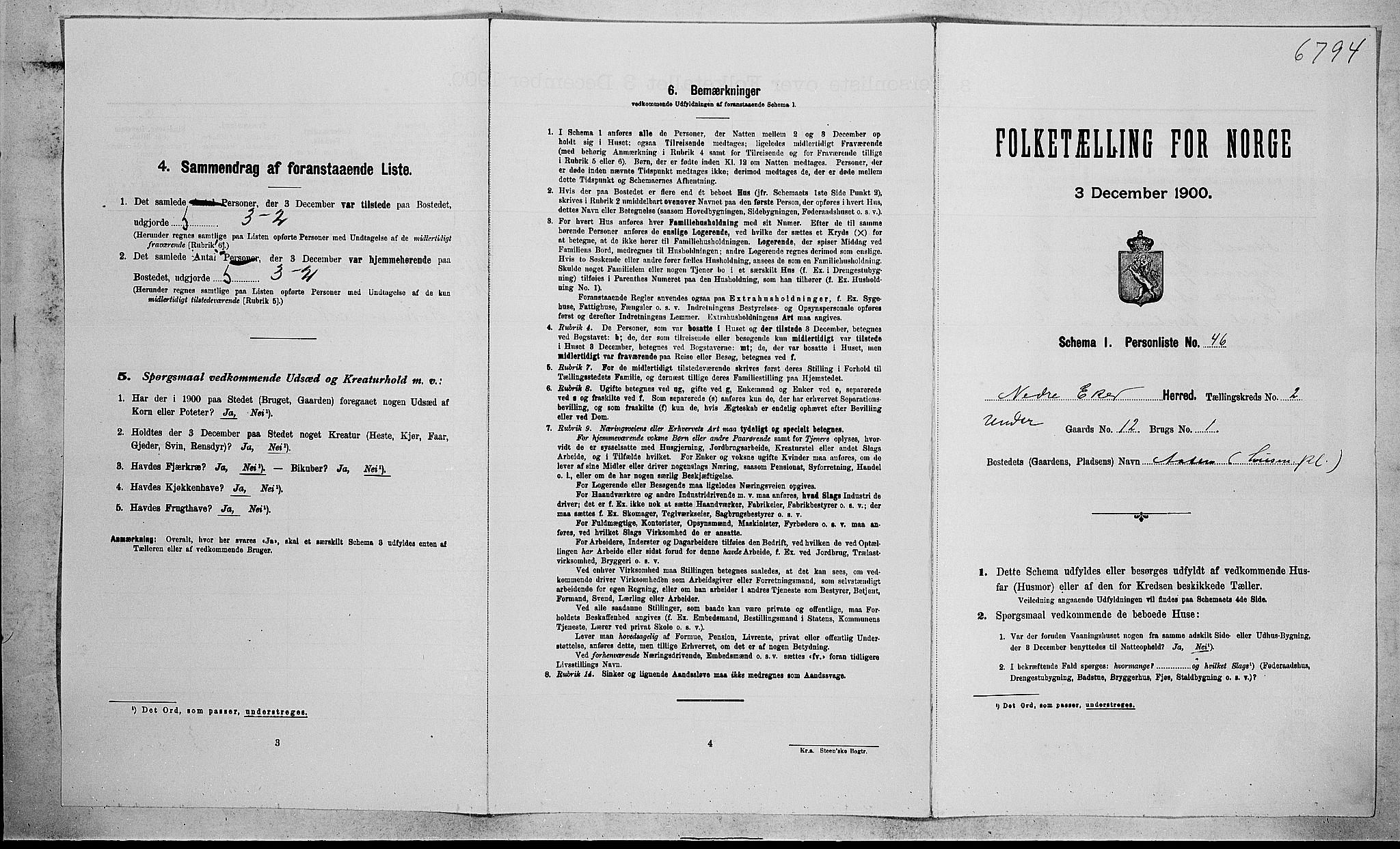 RA, Folketelling 1900 for 0625 Nedre Eiker herred, 1900, s. 339