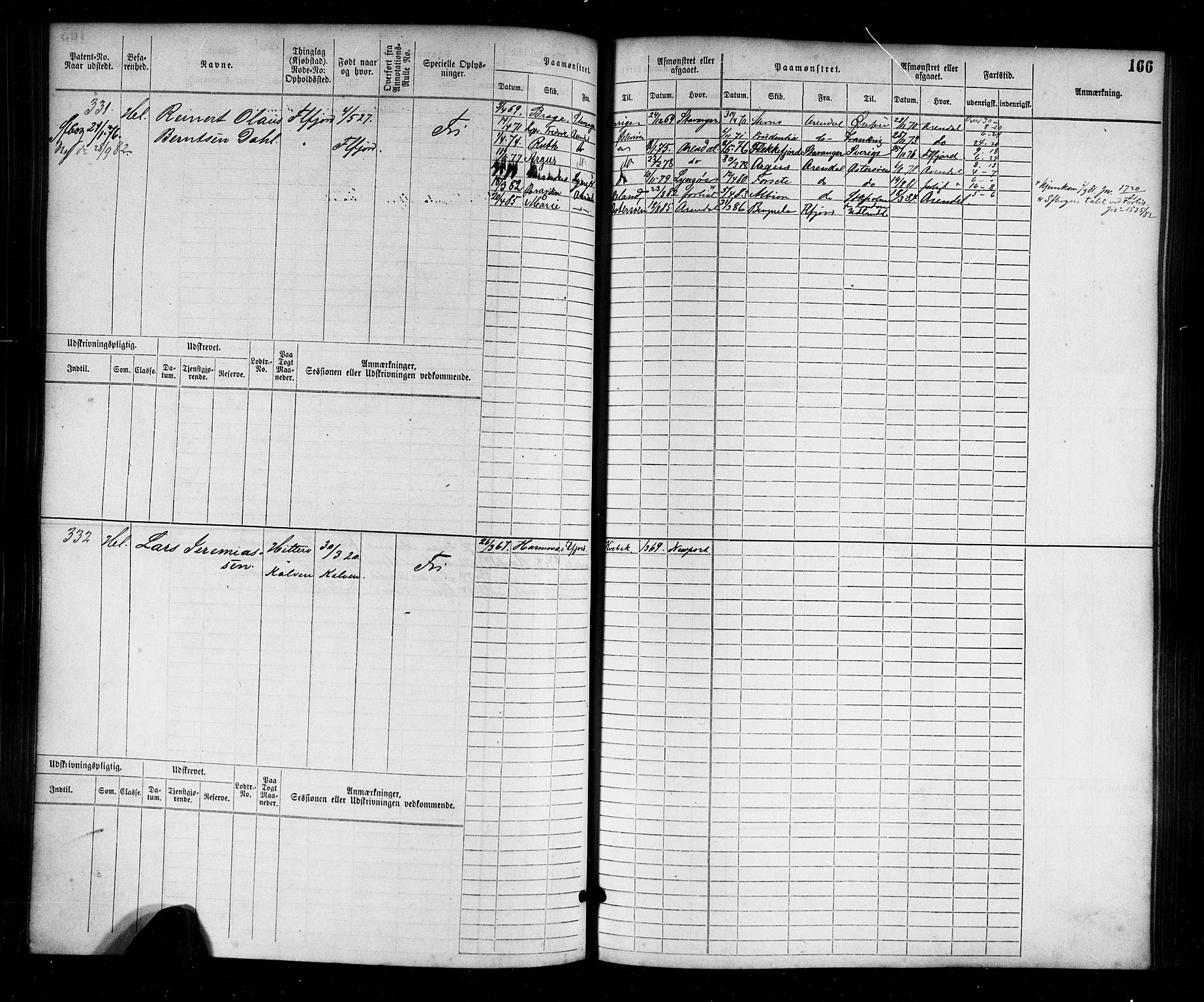 Flekkefjord mønstringskrets, AV/SAK-2031-0018/F/Fb/L0001: Hovedrulle nr 1-764, N-4, 1868-1900, s. 170