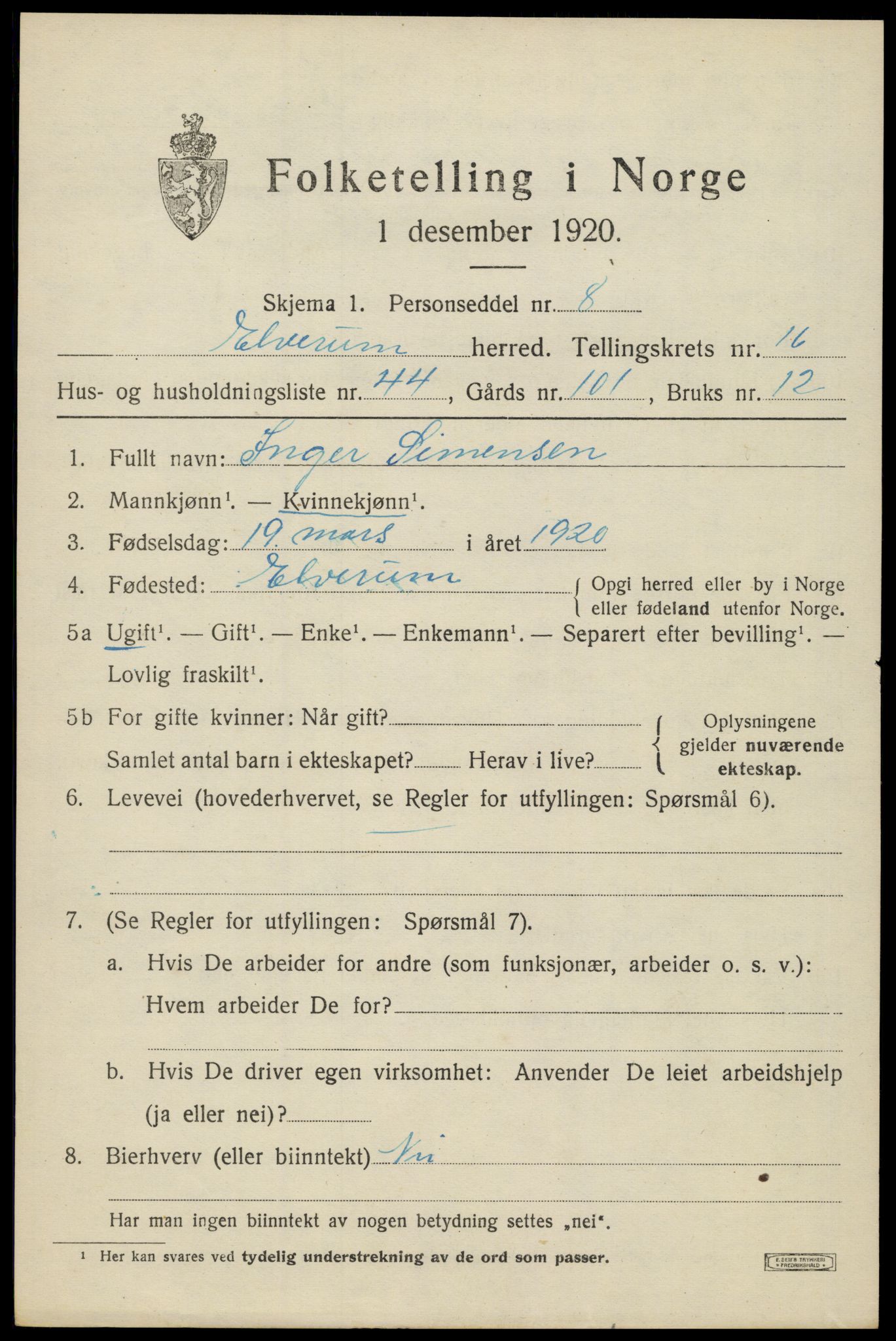 SAH, Folketelling 1920 for 0427 Elverum herred, 1920, s. 21280